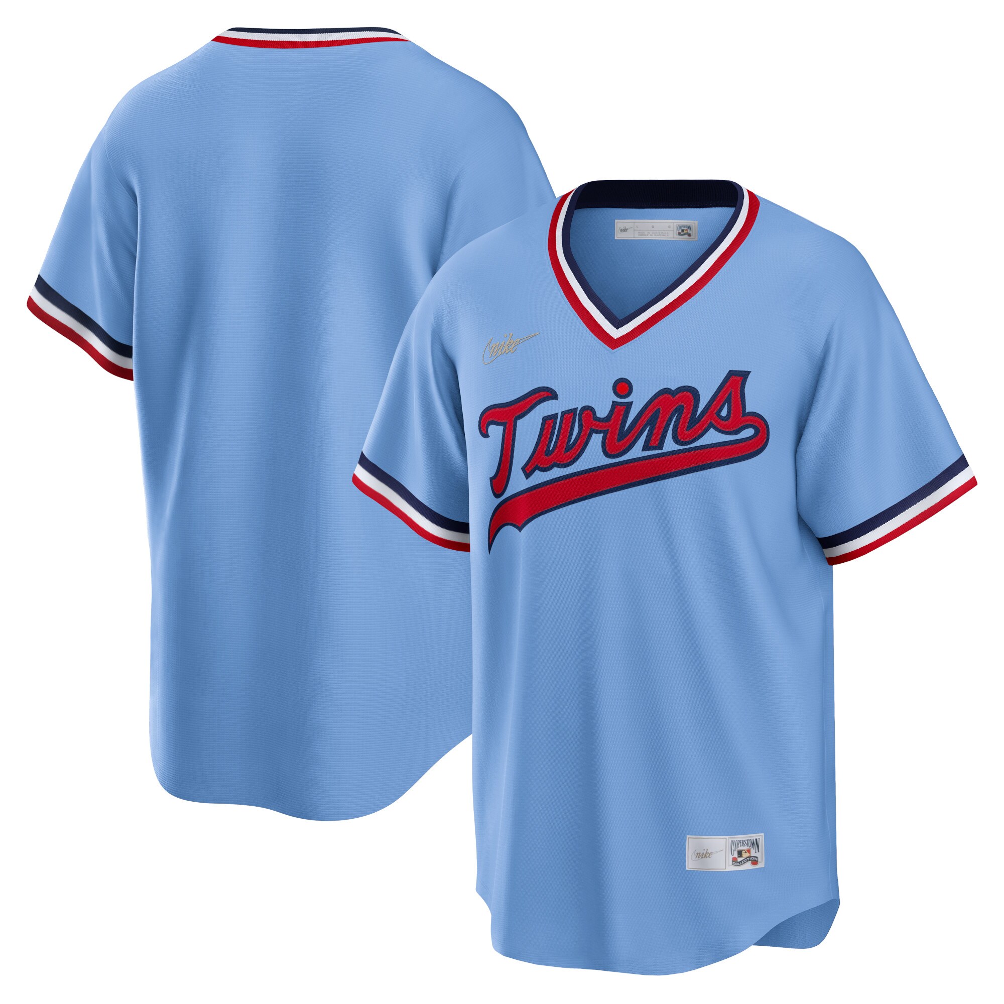 Minnesota Twins Nike Road Cooperstown Collection Team Jersey - Light Blue - vstockx