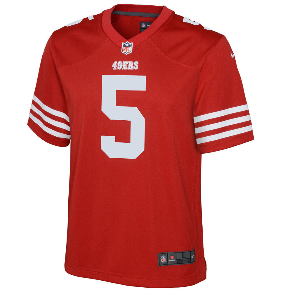 Youth San Francisco 49ers Trey Lance Game Jersey Scarlet - vstockx