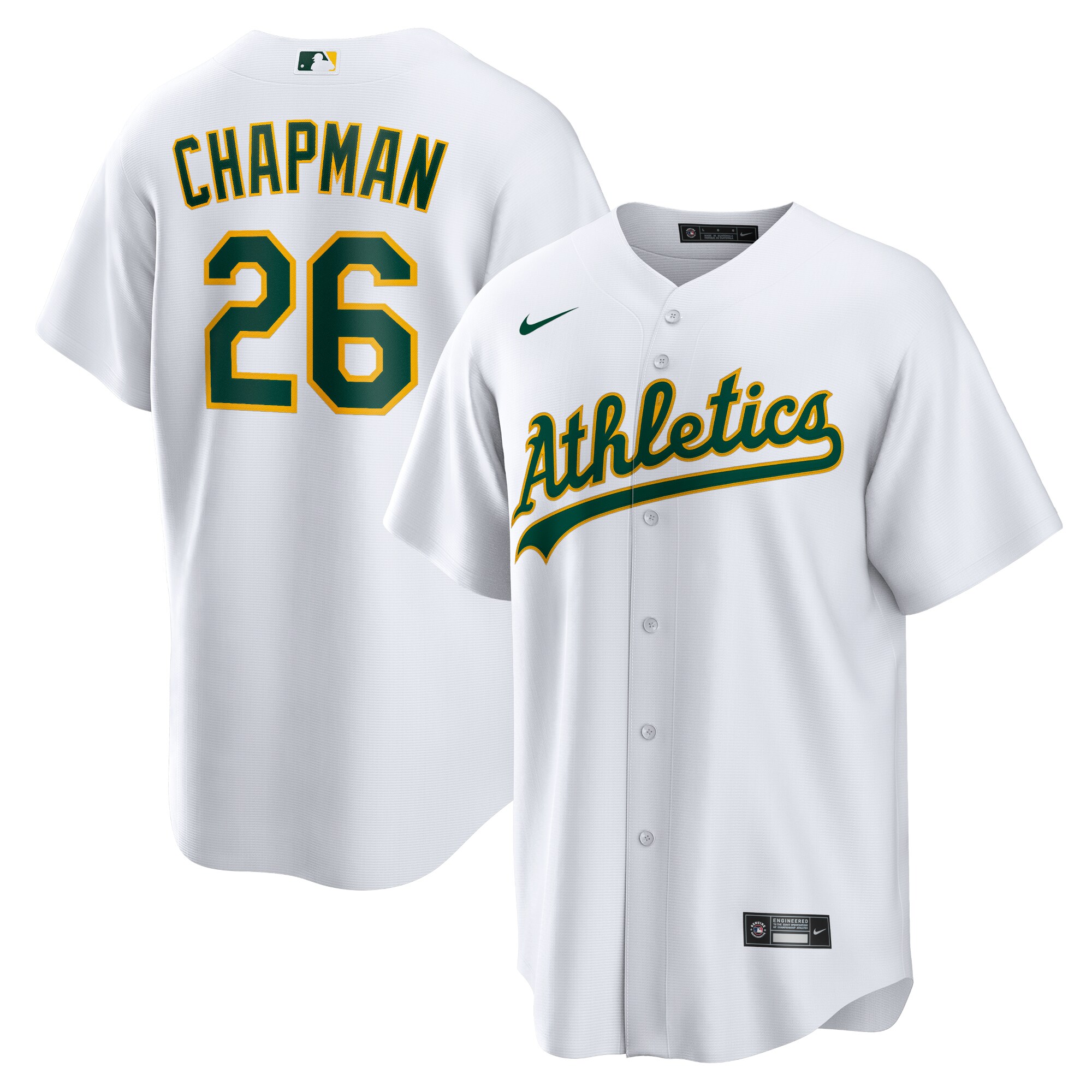 Matt Chapman Oakland Athletics Nike Home Replica Player Name Jersey - White - vstockx