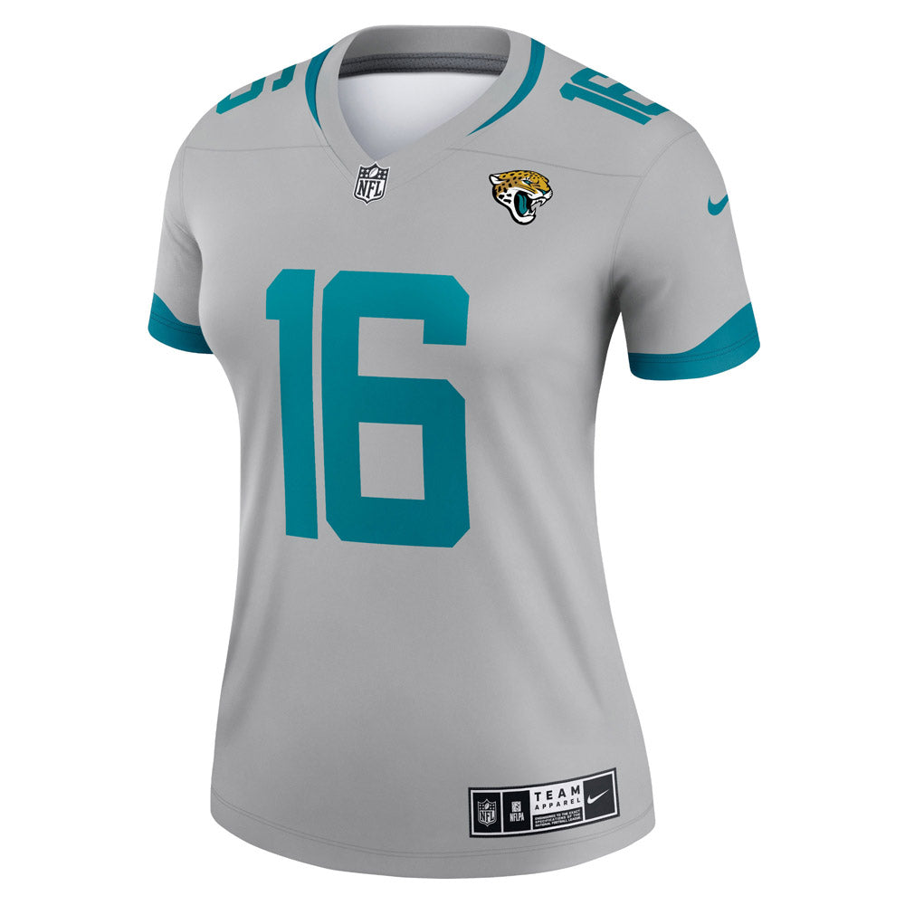 Women's Jacksonville Jaguars Trevor Lawrence Inverted Legend Jersey Silver - vstockx