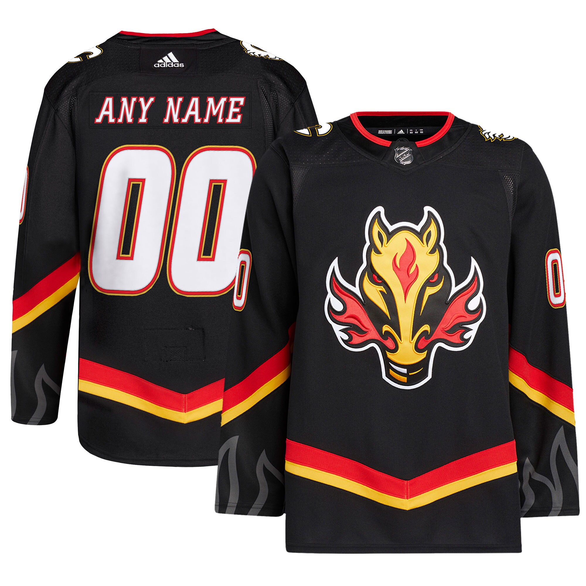 Calgary Flames adidas Alternate Primegreen Authentic Pro Custom Jersey - Black - vstockx