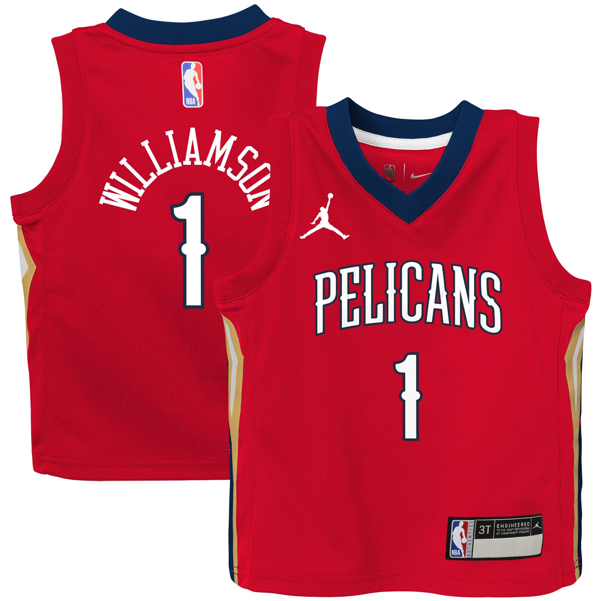 Zion Williamson New Orleans Pelicans Jordans Brand Toddler 2020/21 Jersey - Red - Statement Edition - vstockx