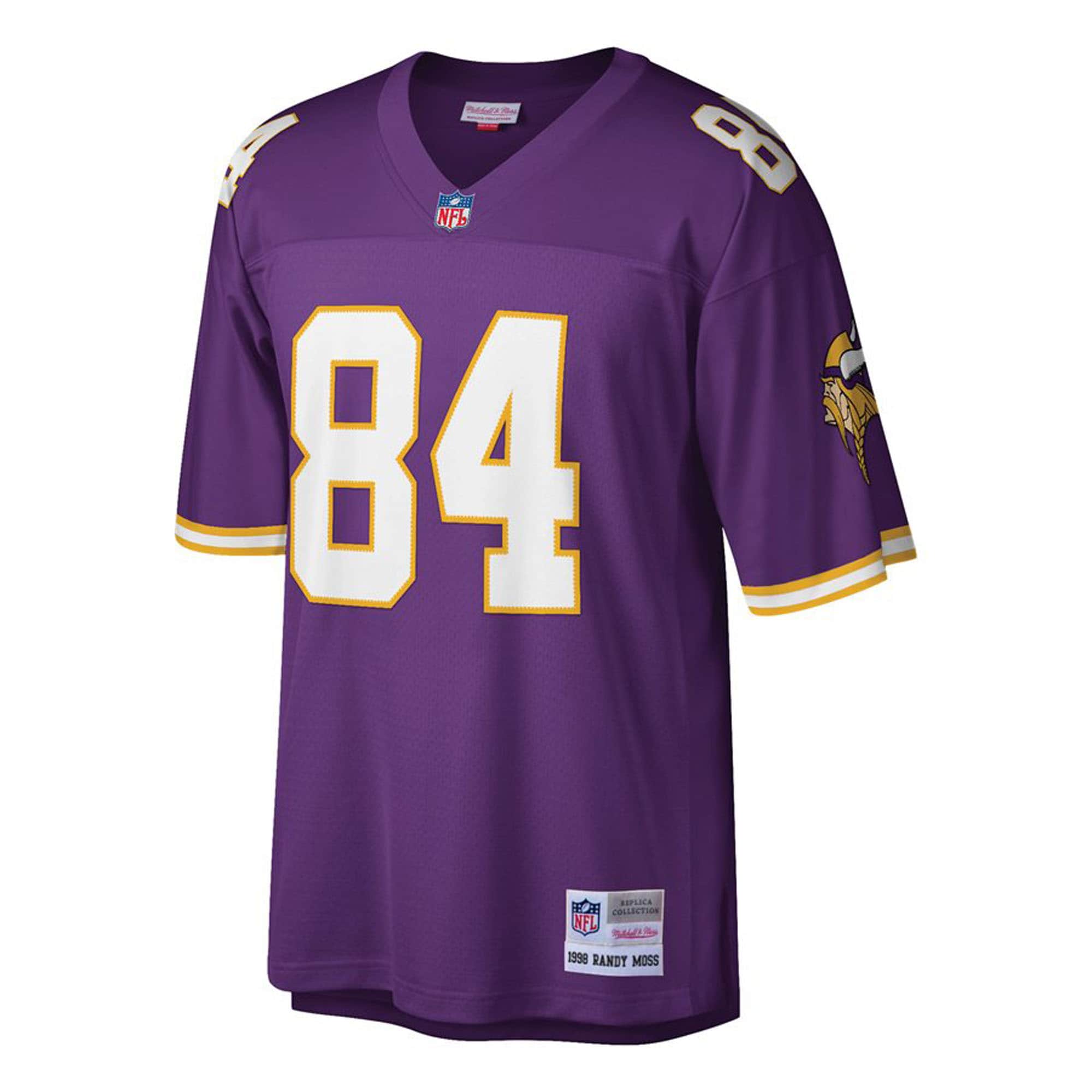 Randy Moss Minnesota Vikings Mitchell & Ness Big & Tall 1998 Retired Player Replica Jersey - Purple - vstockx