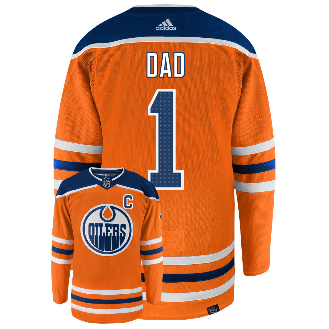 Edmonton Oilers Dad Number One Adidas Primegreen Authentic NHL Hockey Jersey - vstockx