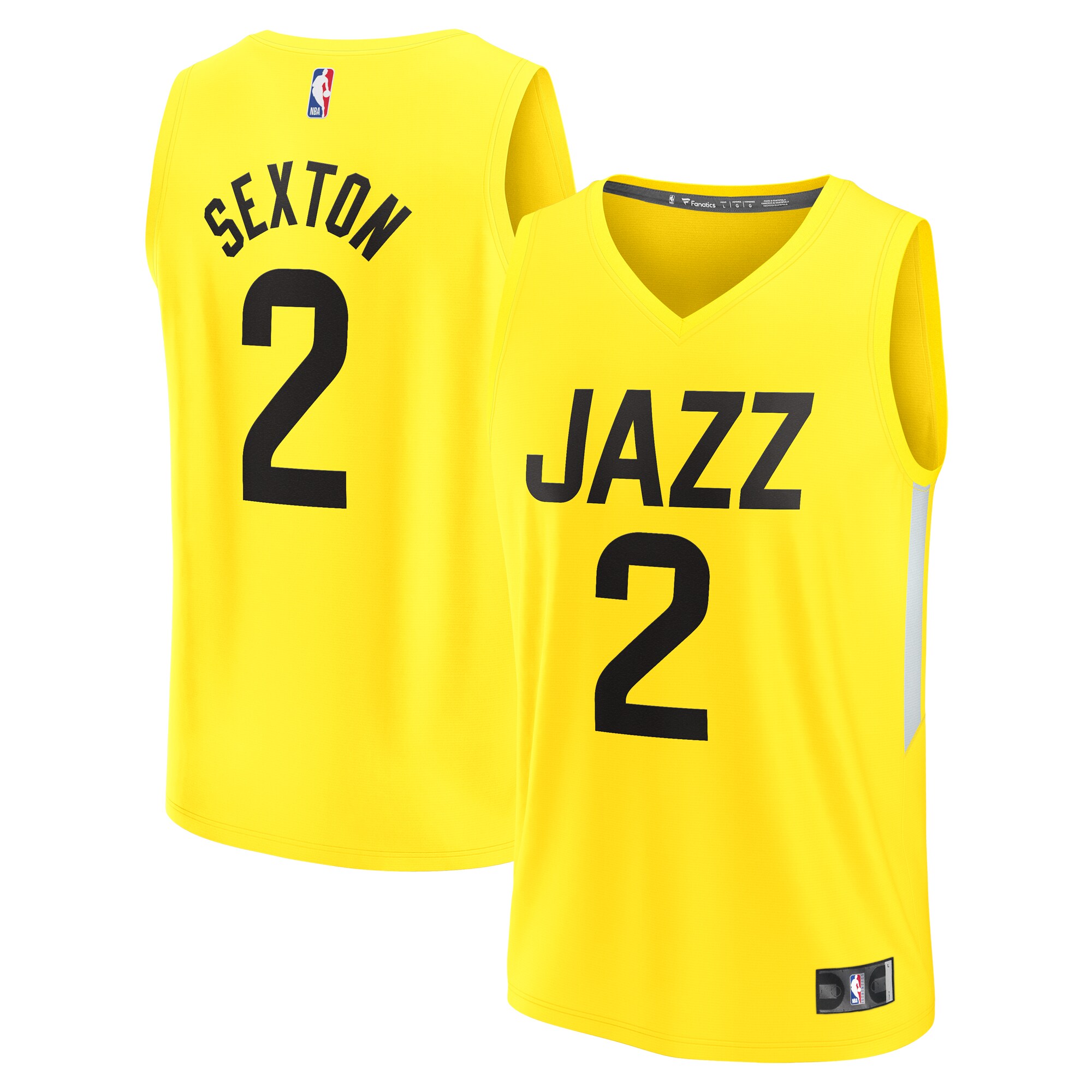 Collin Sexton Utah Jazz Fanatics Branded Youth Fast Break Player Jersey - Icon Edition - Yellow - vstockx