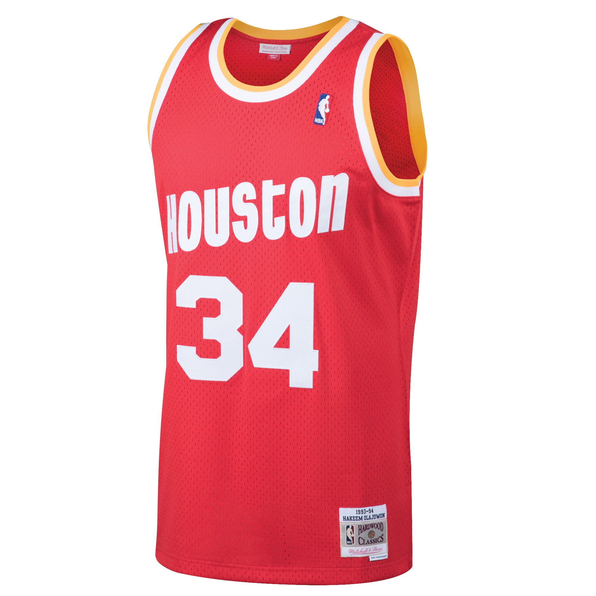Hakeem Olajuwon Houston Rockets Mitchell & Ness Hardwood Classics Swingman Jersey - Red - vstockx