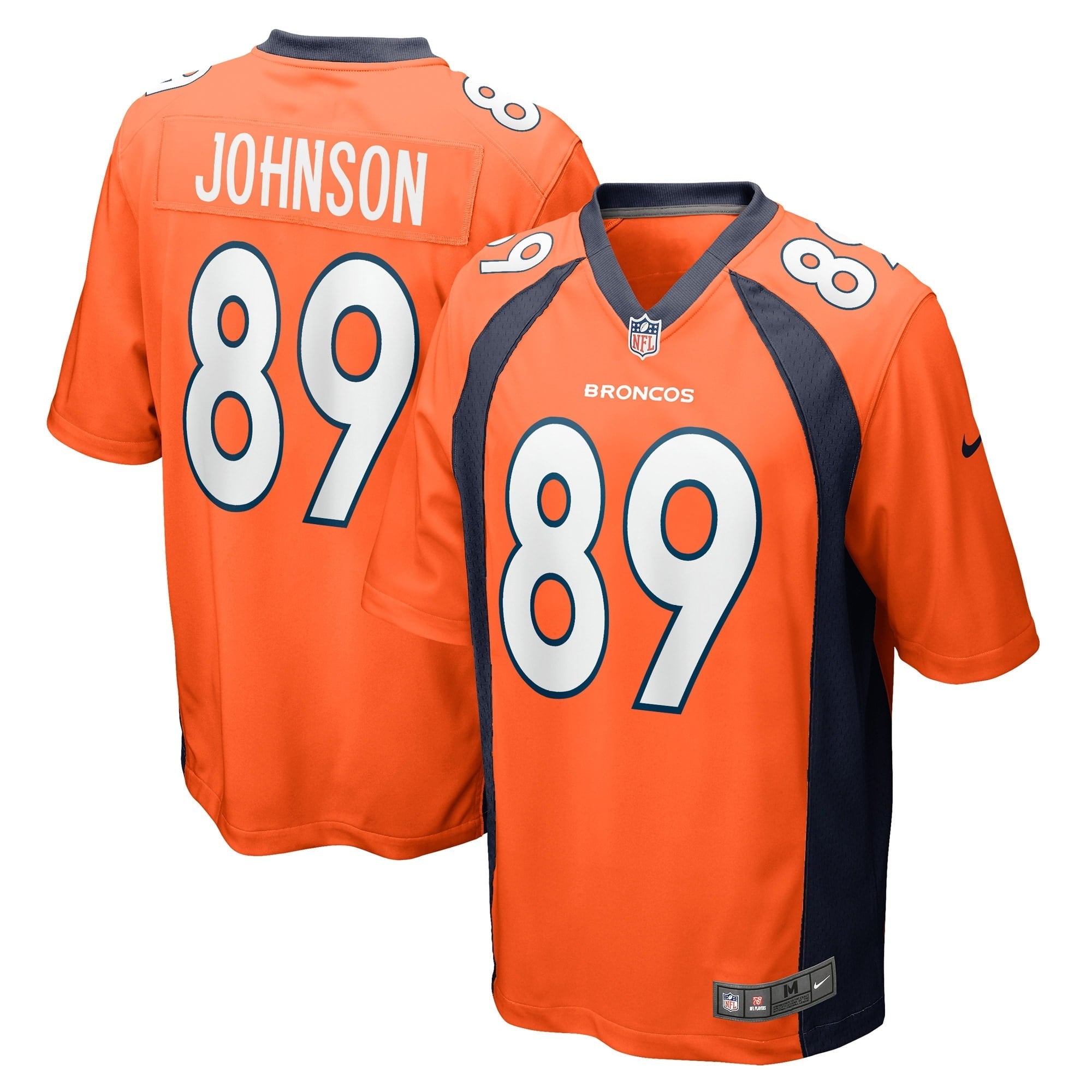 Men's Nike Brandon Johnson Orange Denver Broncos Game Player Jersey - vstockx