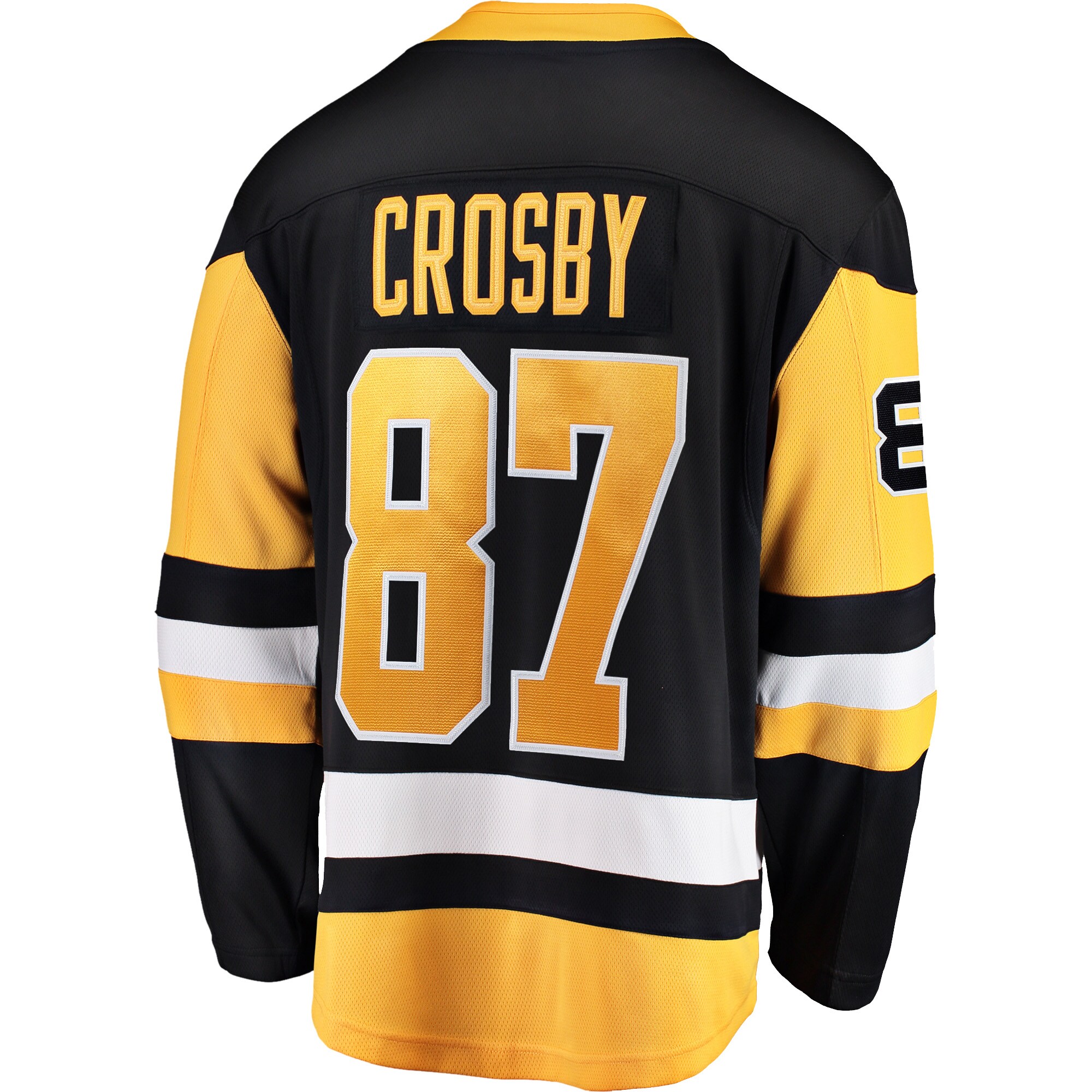 Sidney Crosby Pittsburgh Penguins Fanatics Branded Captain Patch Home Breakaway Jersey - Black - vstockx