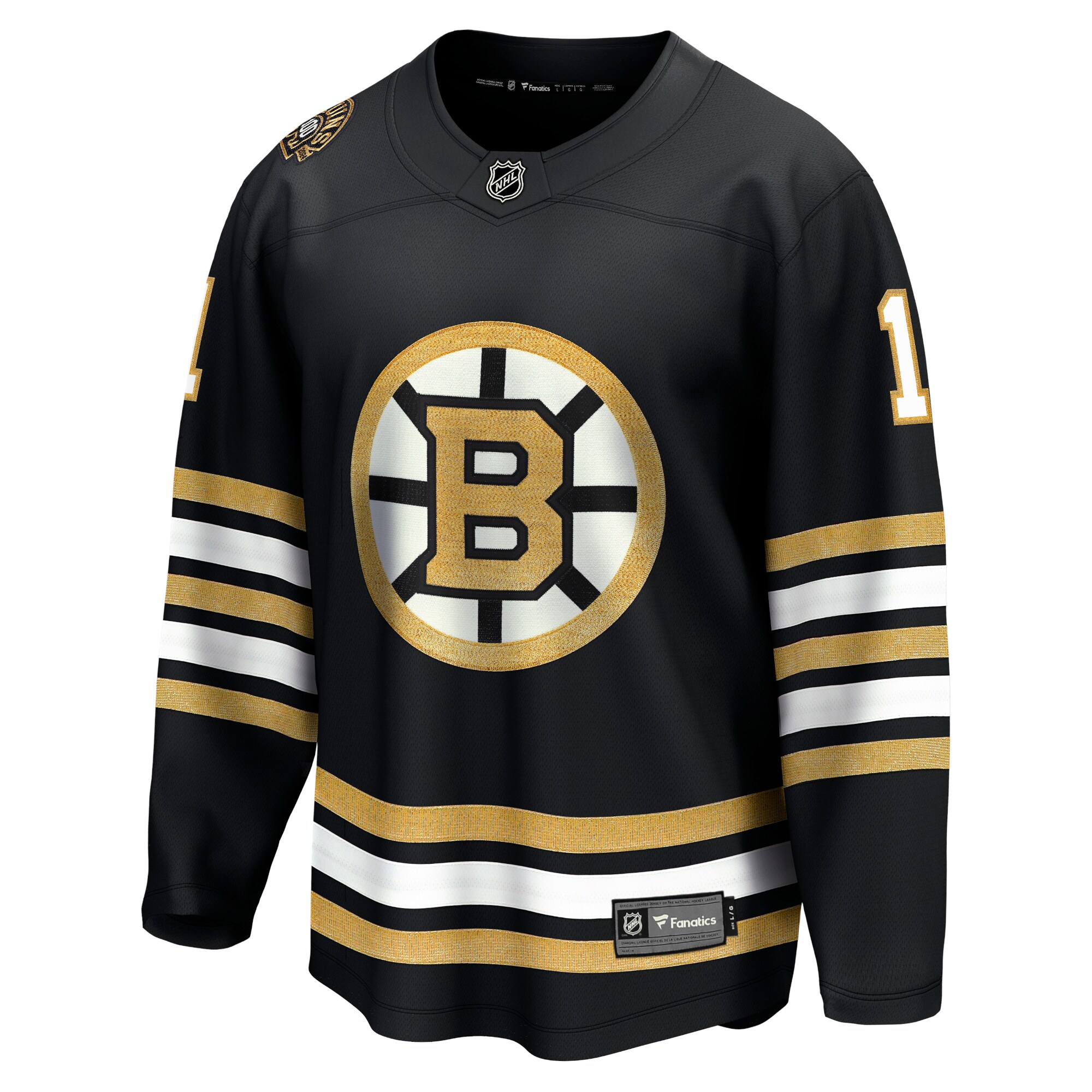 Jeremy Swayman Boston Bruins Fanatics Branded 100th Anniversary Premier Breakaway Player Jersey - Black - vstockx