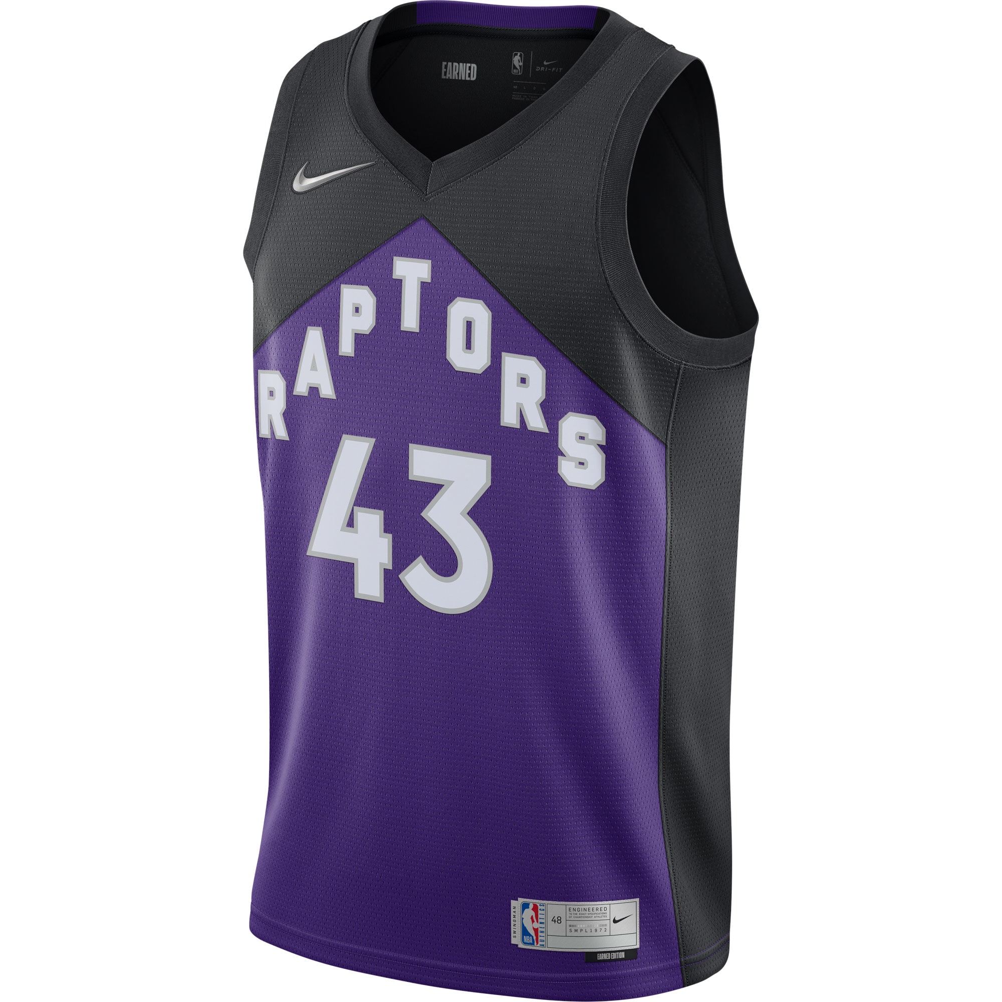 Pascal Siakam Toronto Raptors Nike 2020/21 Swingman Player Jersey Black/Purple - Earned Edition - vstockx