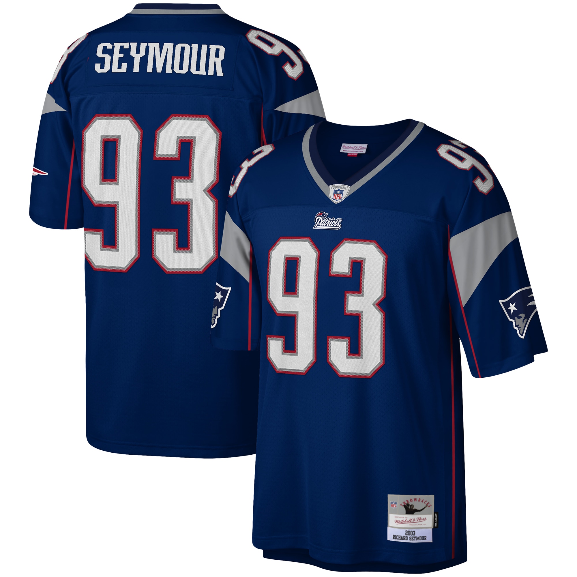 Richard Seymour New England Patriots Mitchell & Ness Legacy Replica Jersey - Navy - vstockx