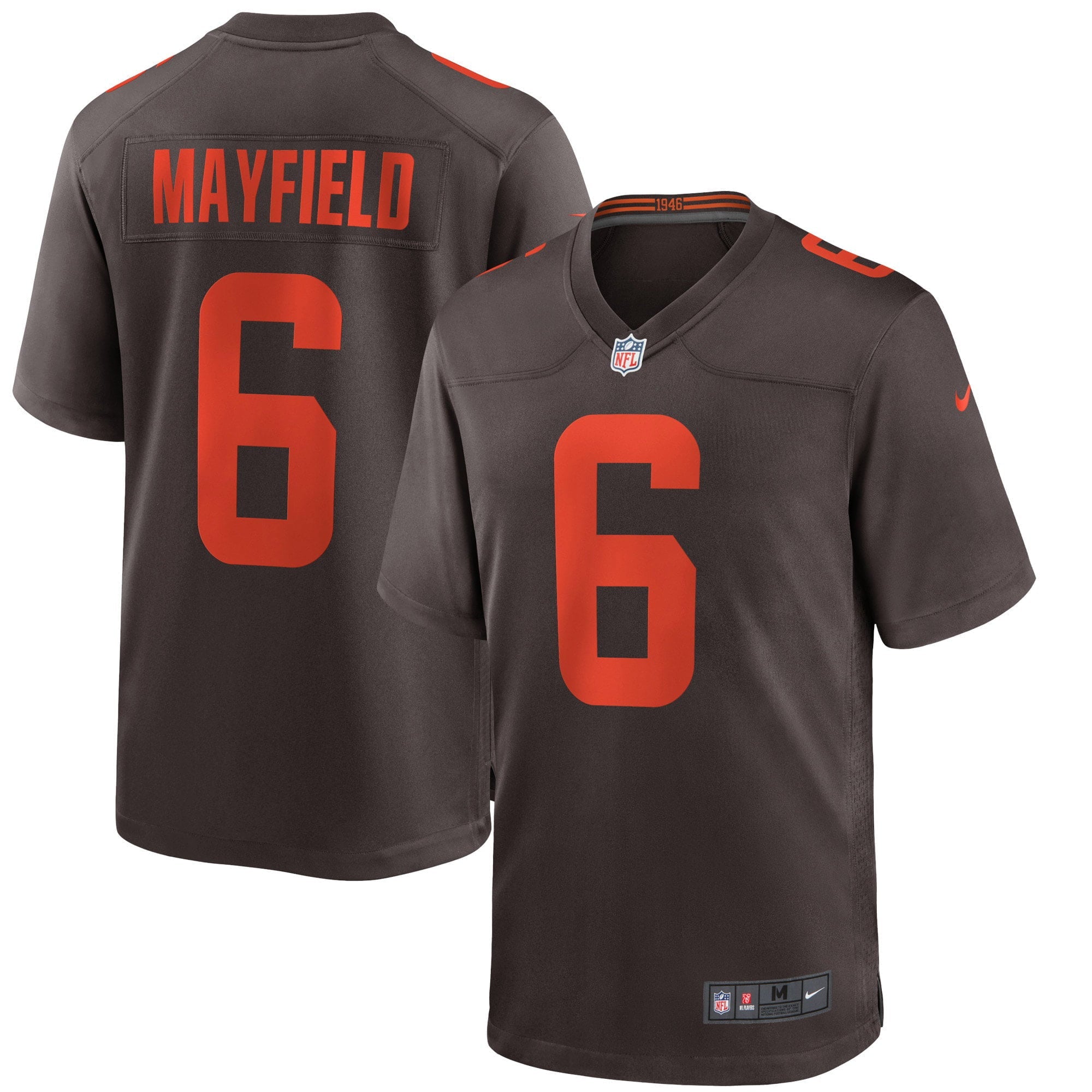 Men's Nike Baker Mayfield Brown Cleveland Browns Alternate Game Jersey - vstockx