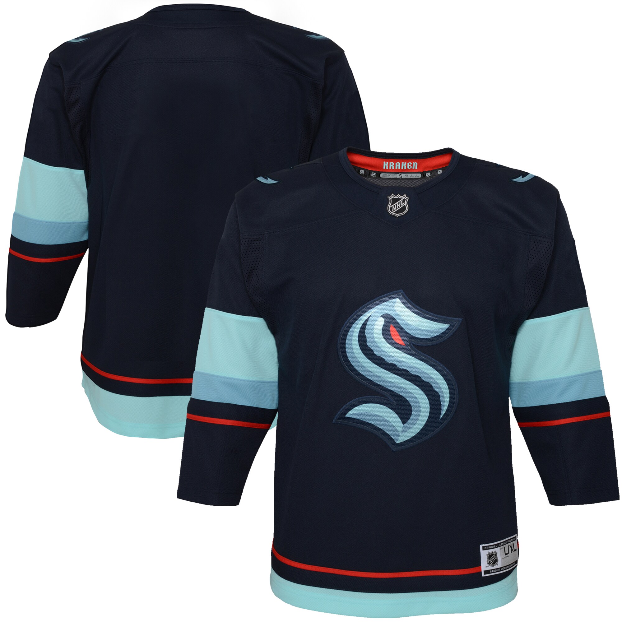 Seattle Kraken Youth Home Premier Jersey - Navy - vstockx