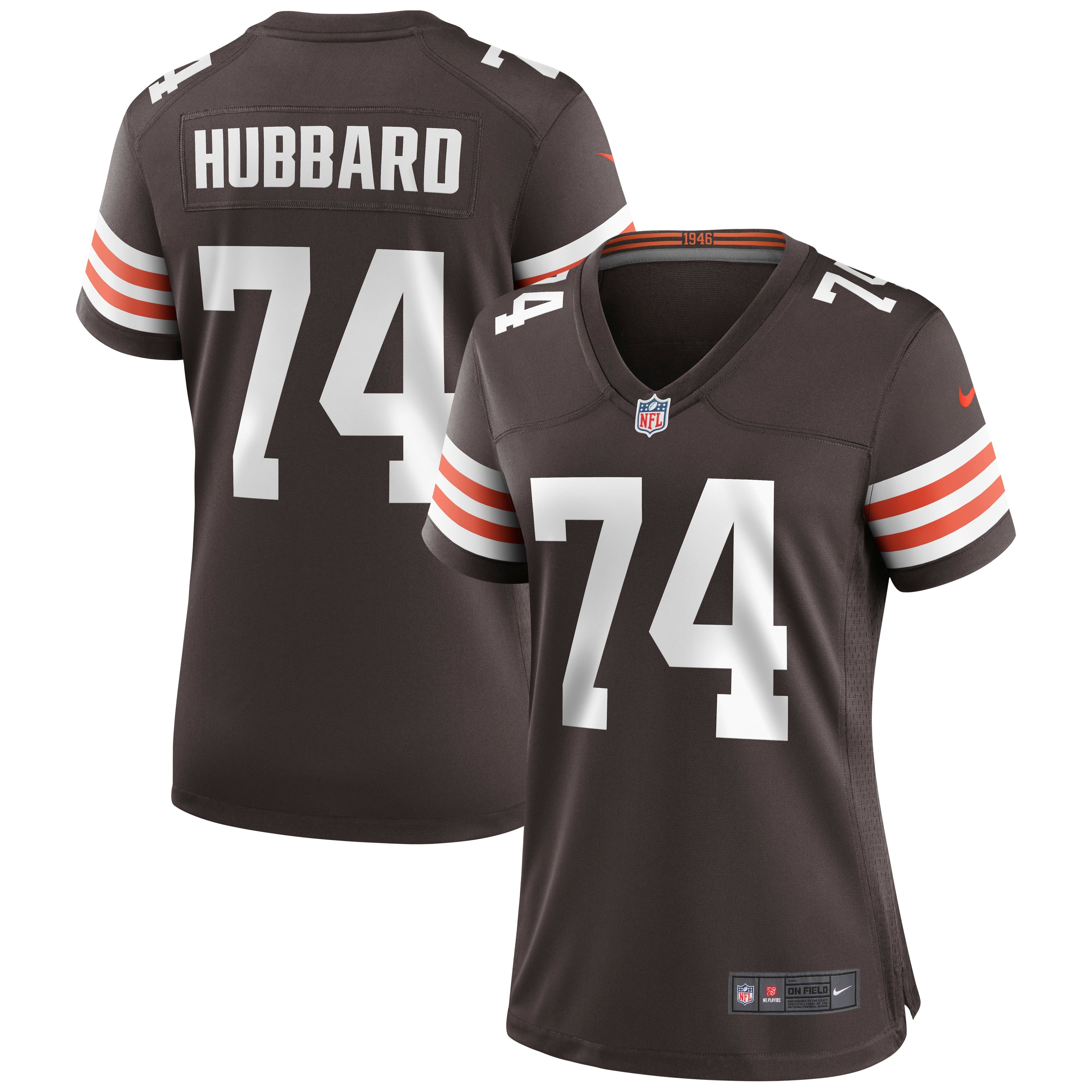 Women's Nike Chris Hubbard Brown Cleveland Browns Game Jersey - vstockx