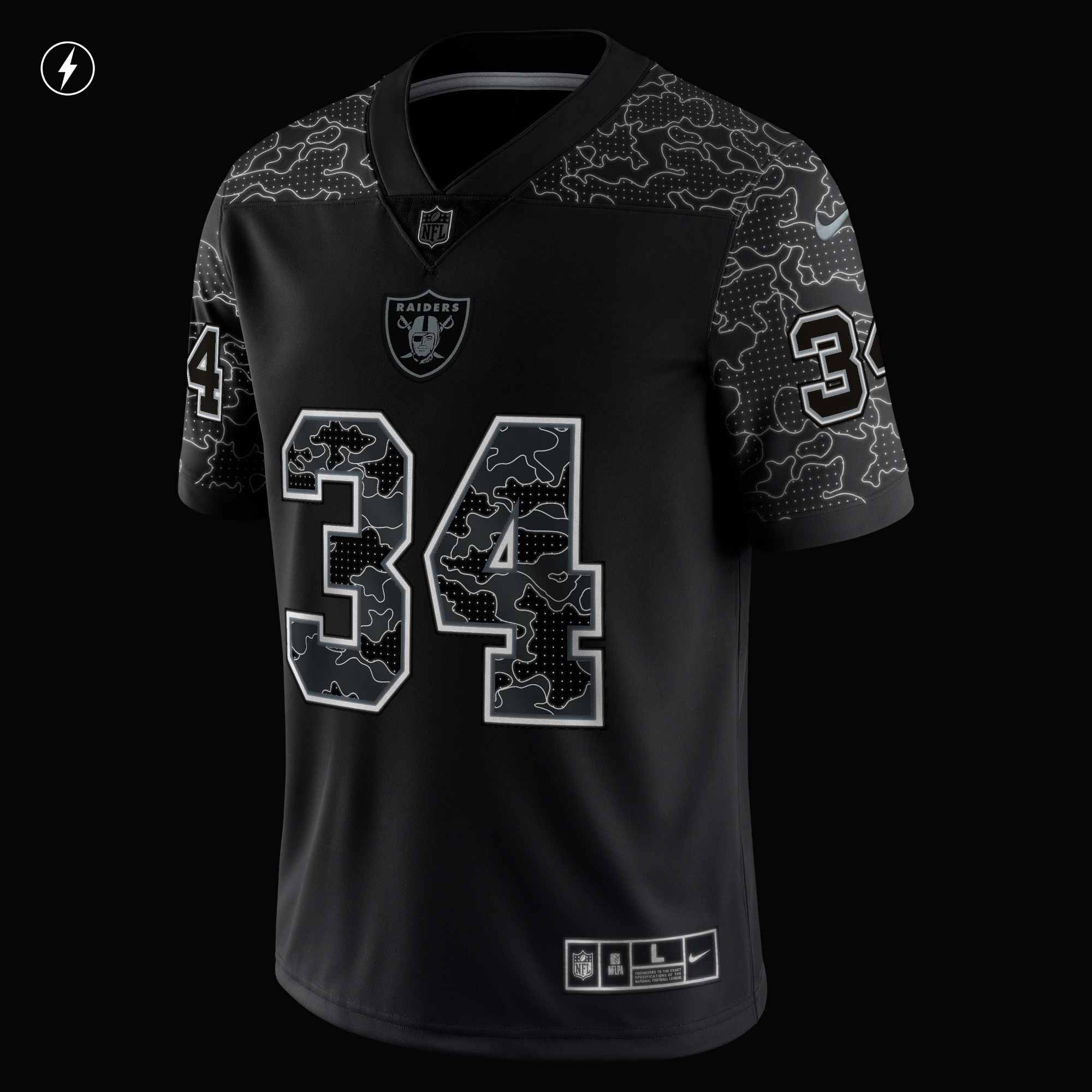 Bo Jackson Las Vegas Raiders Nike Retired Player RFLCTV Limited Jersey - Black - vstockx