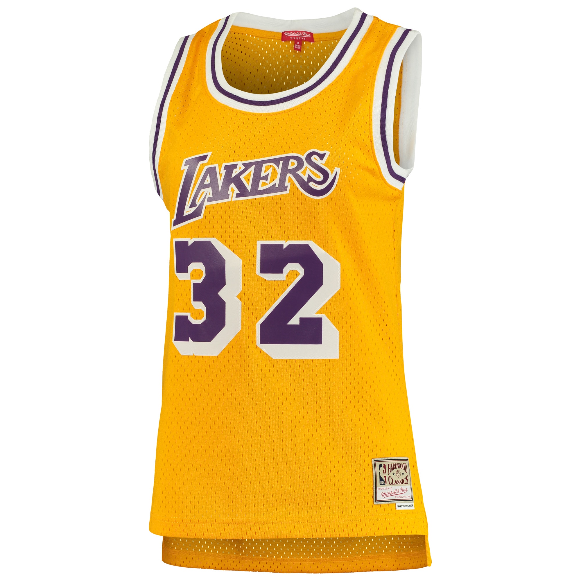 Magic Johnson Los Angeles Lakers Mitchell & Ness Women's 1984-85 Hardwood Classics Swingman Jersey - Gold - vstockx