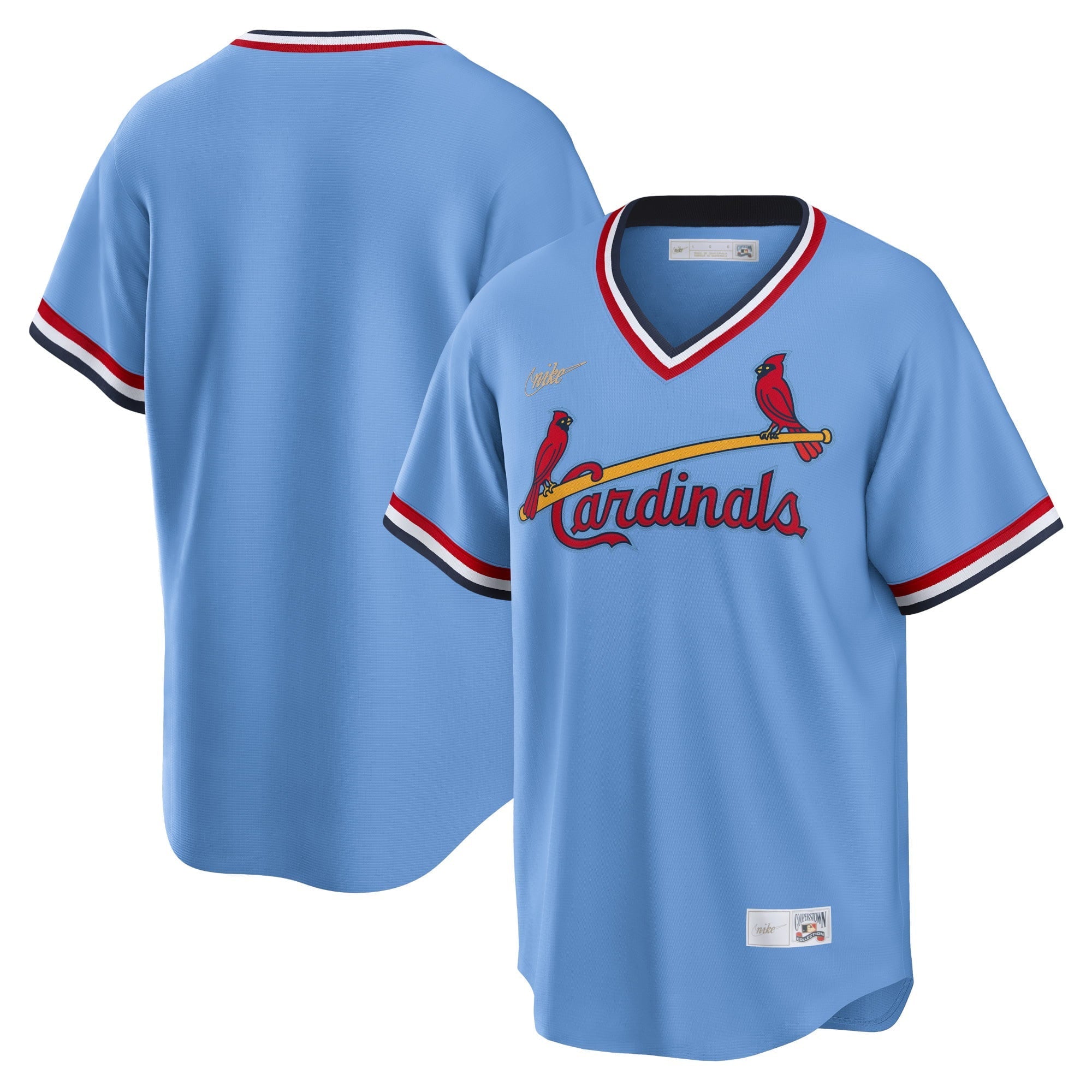 Men's Nike Light Blue St. Louis Cardinals Road Cooperstown Collection Team Jersey - vstockx