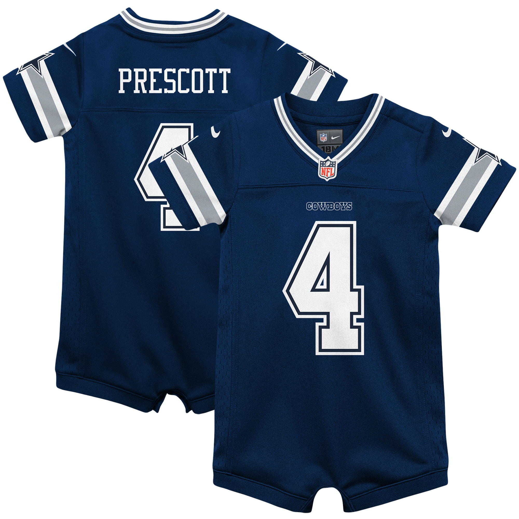 Dak Prescott Dallas Cowboys Nike Infant Game Jersey Romper - Navy - vstockx