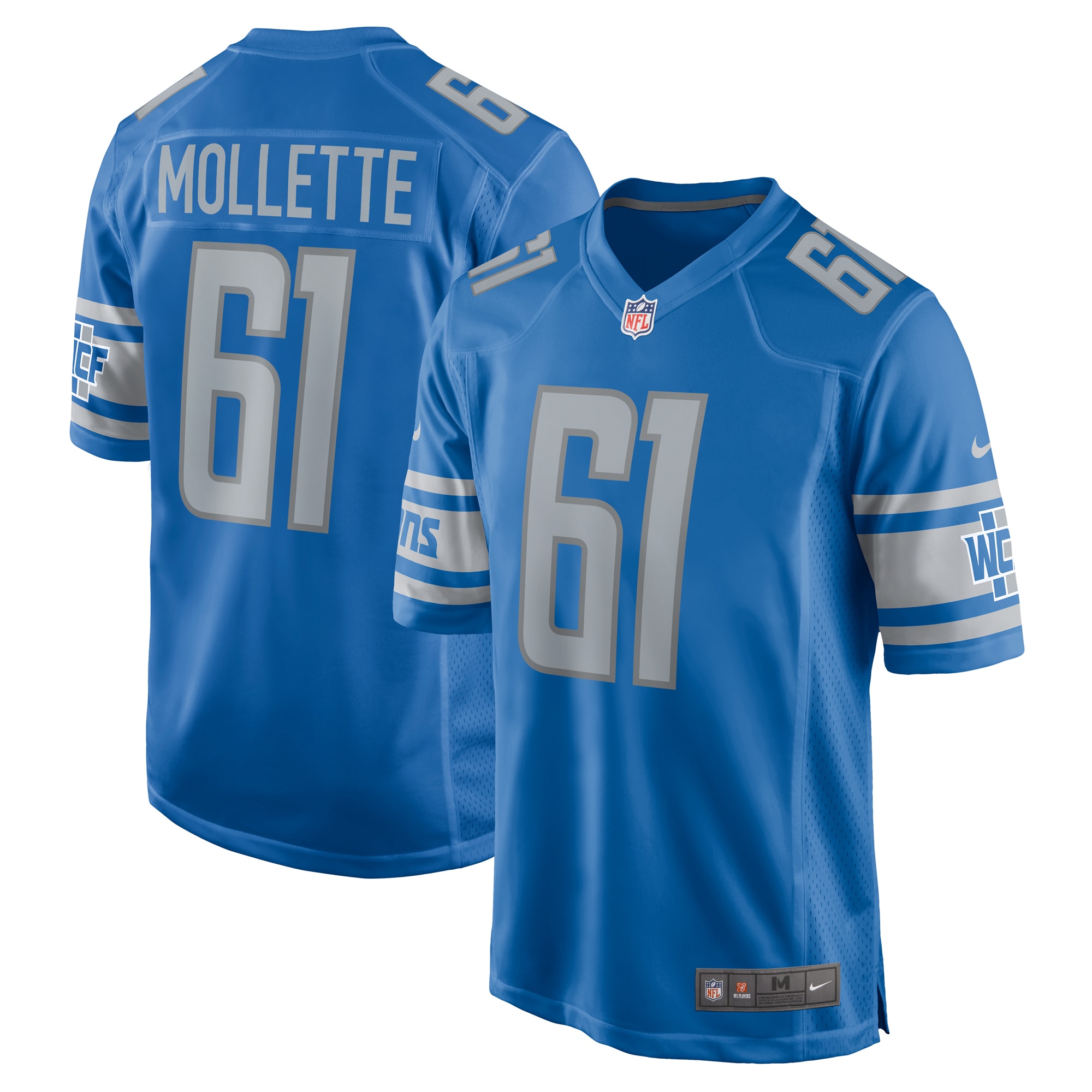 Alex Mollette Detroit Lions Nike Team Game Jersey - Blue - vstockx