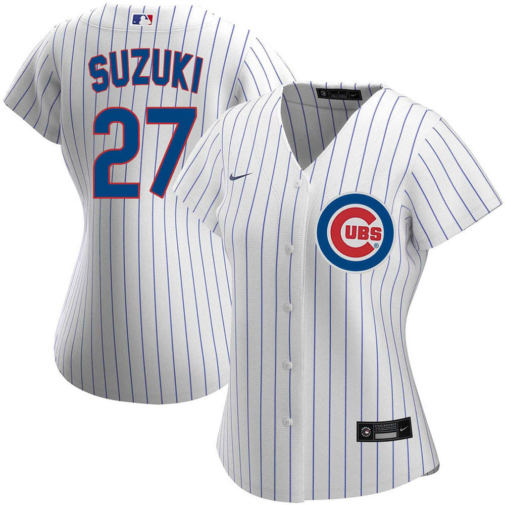 Women's Chicago Cubs Seiya Suzuki Cool Base Replica Home Jersey - White - vstockx