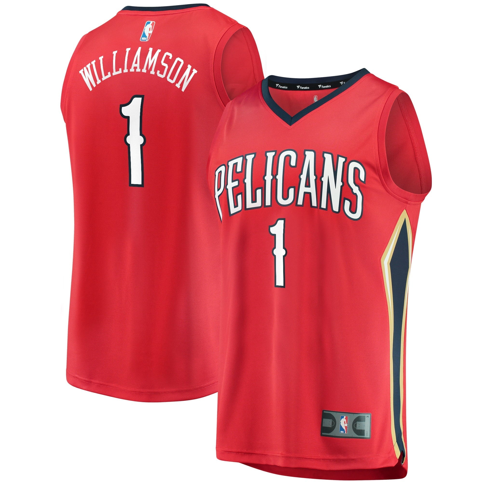 Men's Fanatics Branded Zion Williamson Red New Orleans Pelicans Replica Fast Break Jersey - Statement Edition - vstockx