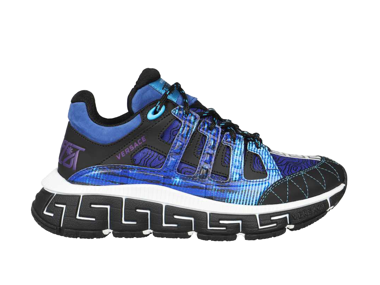 Versace Trigreca Black Royal Blue Purple - vstockx
