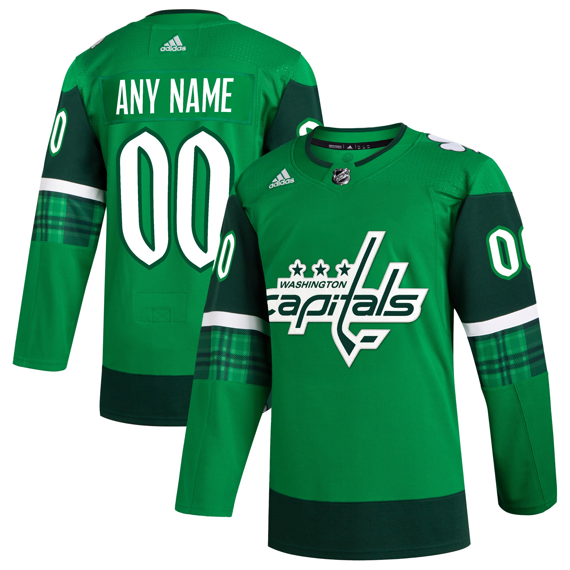 Washington Capitals adidas St. Patrick's Day Authentic Custom Jersey - Kelly Green - vstockx