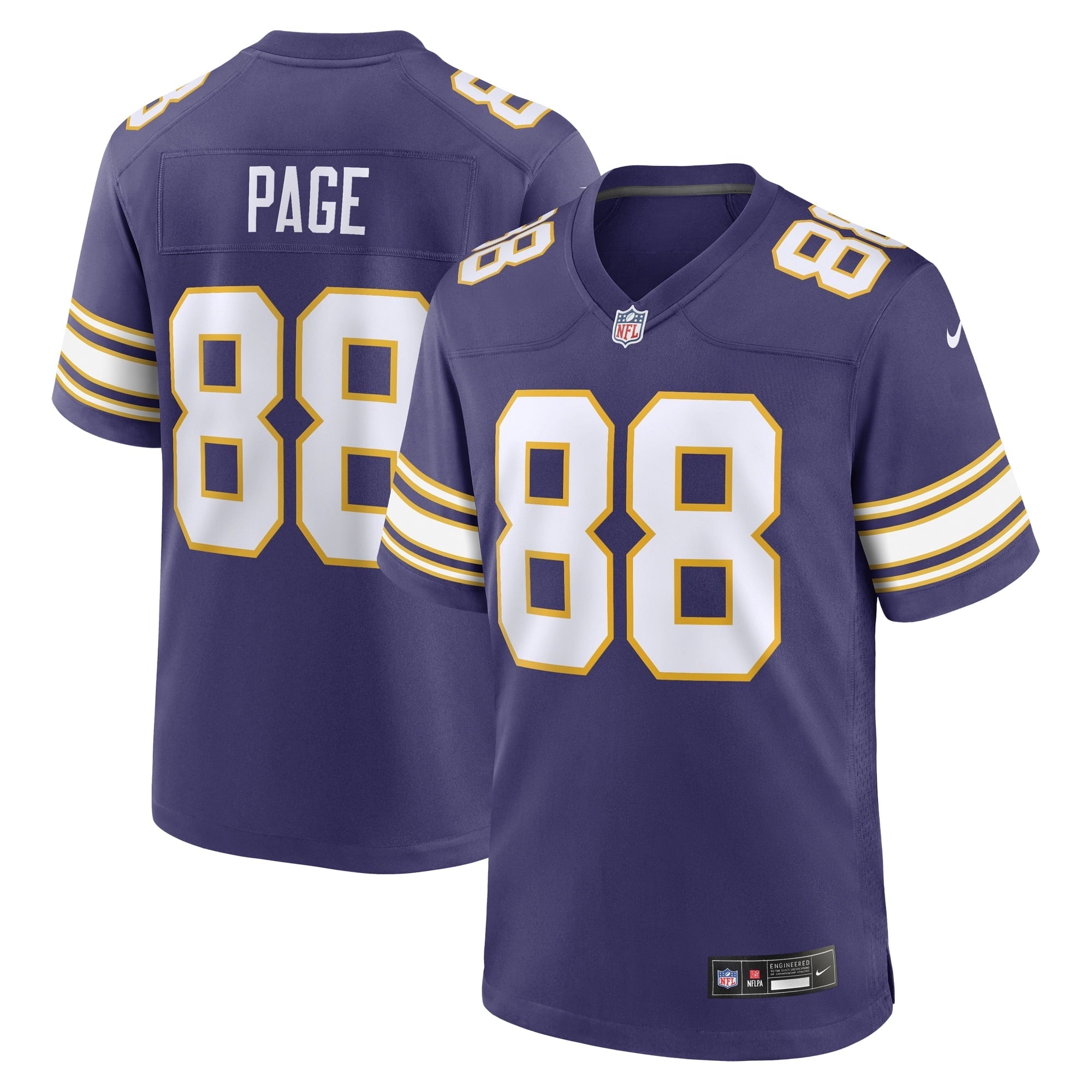 Men's Nike Alan Page Purple Minnesota Vikings Classic Retired Player Jersey - vstockx