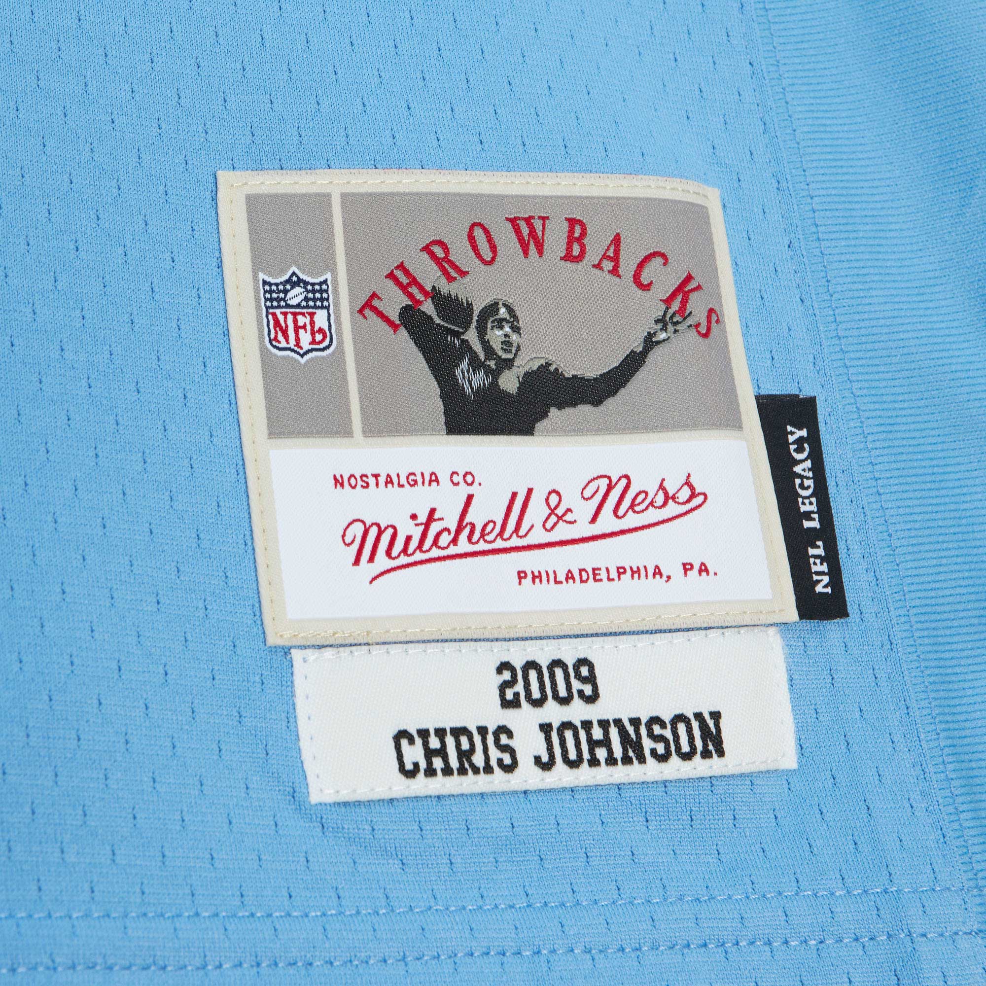 Chris Johnson Tennessee Titans Mitchell & Ness Legacy Replica Jersey - Light Blue - vstockx