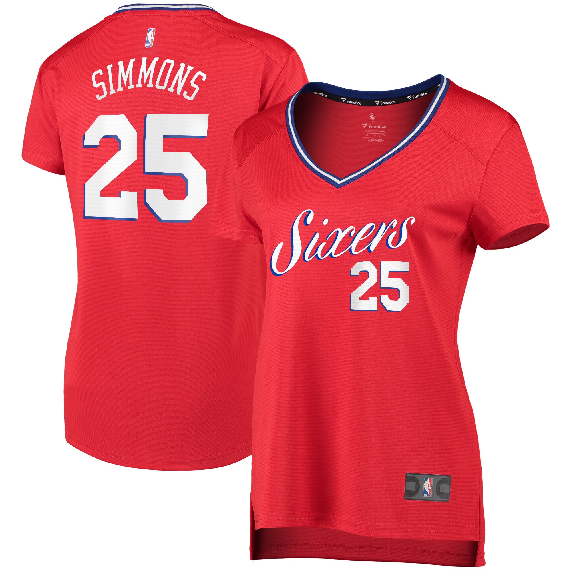 Ben Simmons Philadelphia 76ers Fanatics Branded Women's Fast Break Replica Player Jersey - Statement Edition - Red - vstockx
