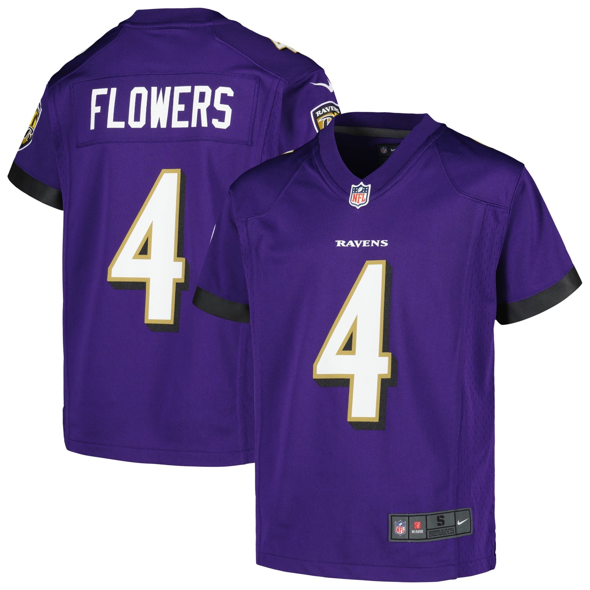 Youth Nike Zay Flowers Purple Baltimore Ravens Game Jersey - vstockx