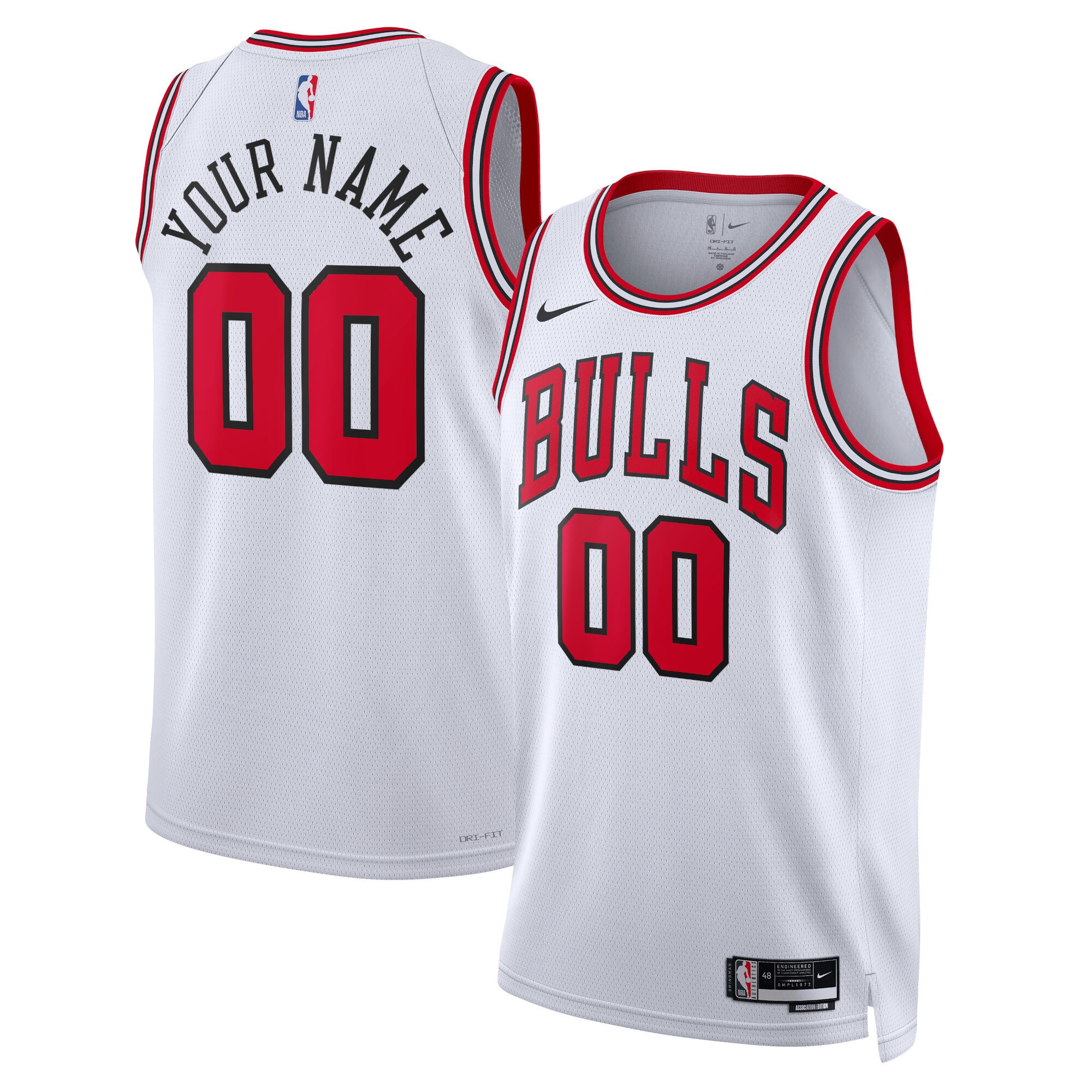Chicago Bulls Nike Unisex Swingman Custom Jersey White - Icon Edition - vstockx