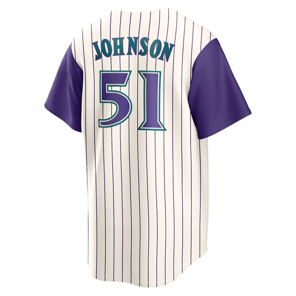 Men's Arizona Diamondbacks Randy Johnson Cooperstown Collection Jersey - Cream/Purple - vstockx