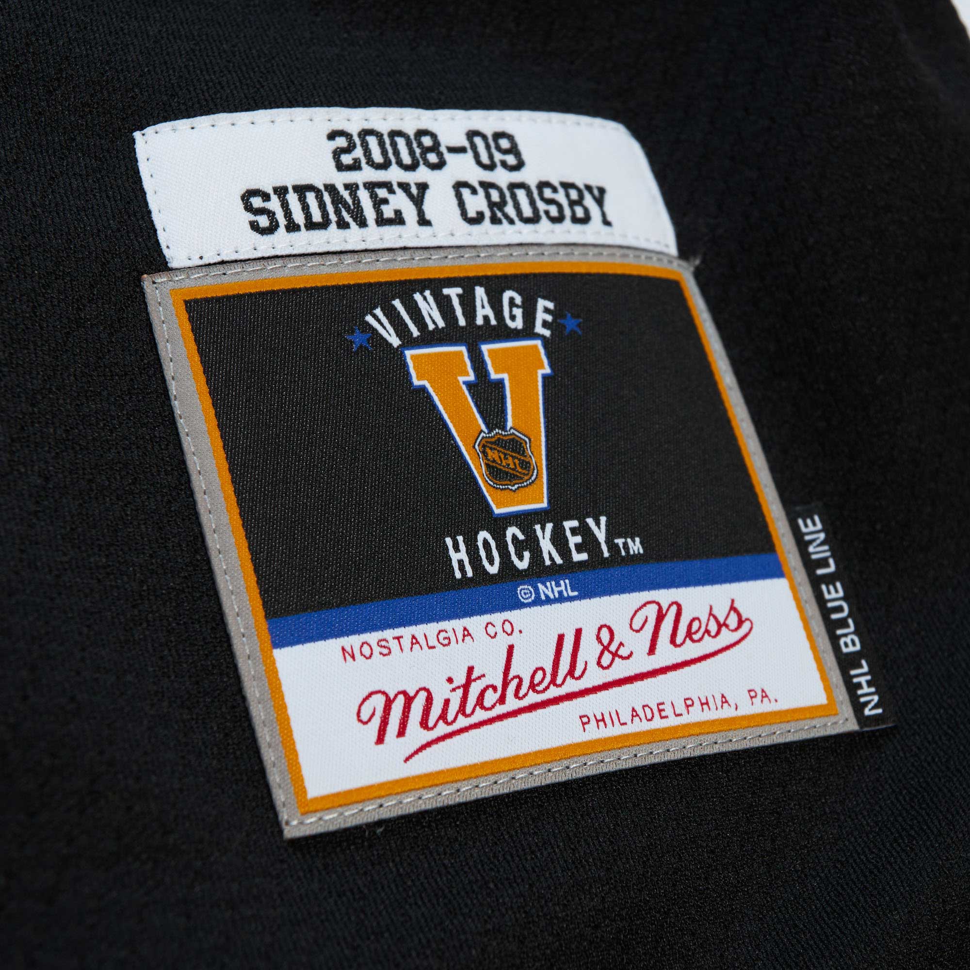 Sidney Crosby Pittsburgh Penguins Mitchell & Ness Big & Tall 2008 Captain Patch Blue Line Player Jersey - Black - vstockx