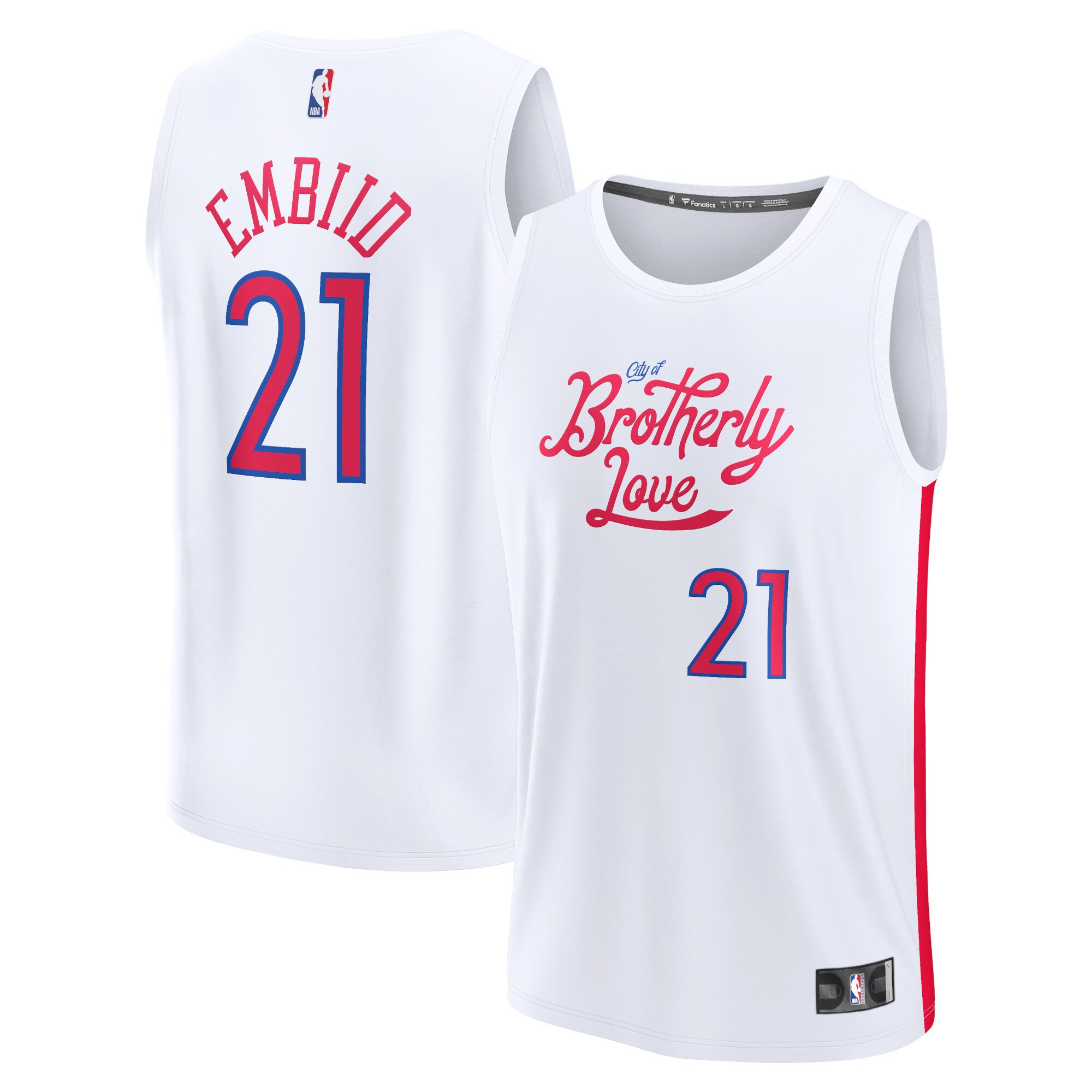 Joel Embiid Philadelphia 76ers Fanatics Branded 2022/23 Fastbreak Jersey - City Edition - White - vstockx