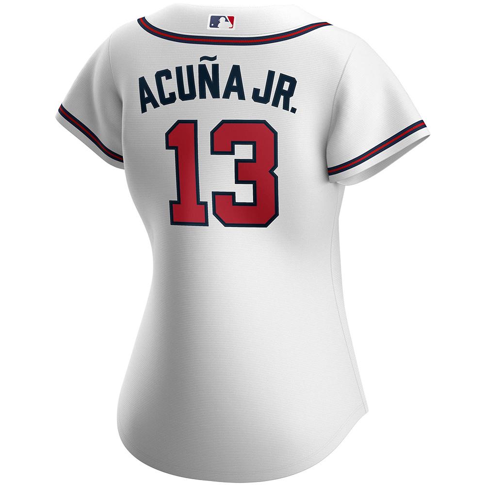 Women's Atlanta Braves Ronald Acuna Cool Base Replica Jersey White - vstockx