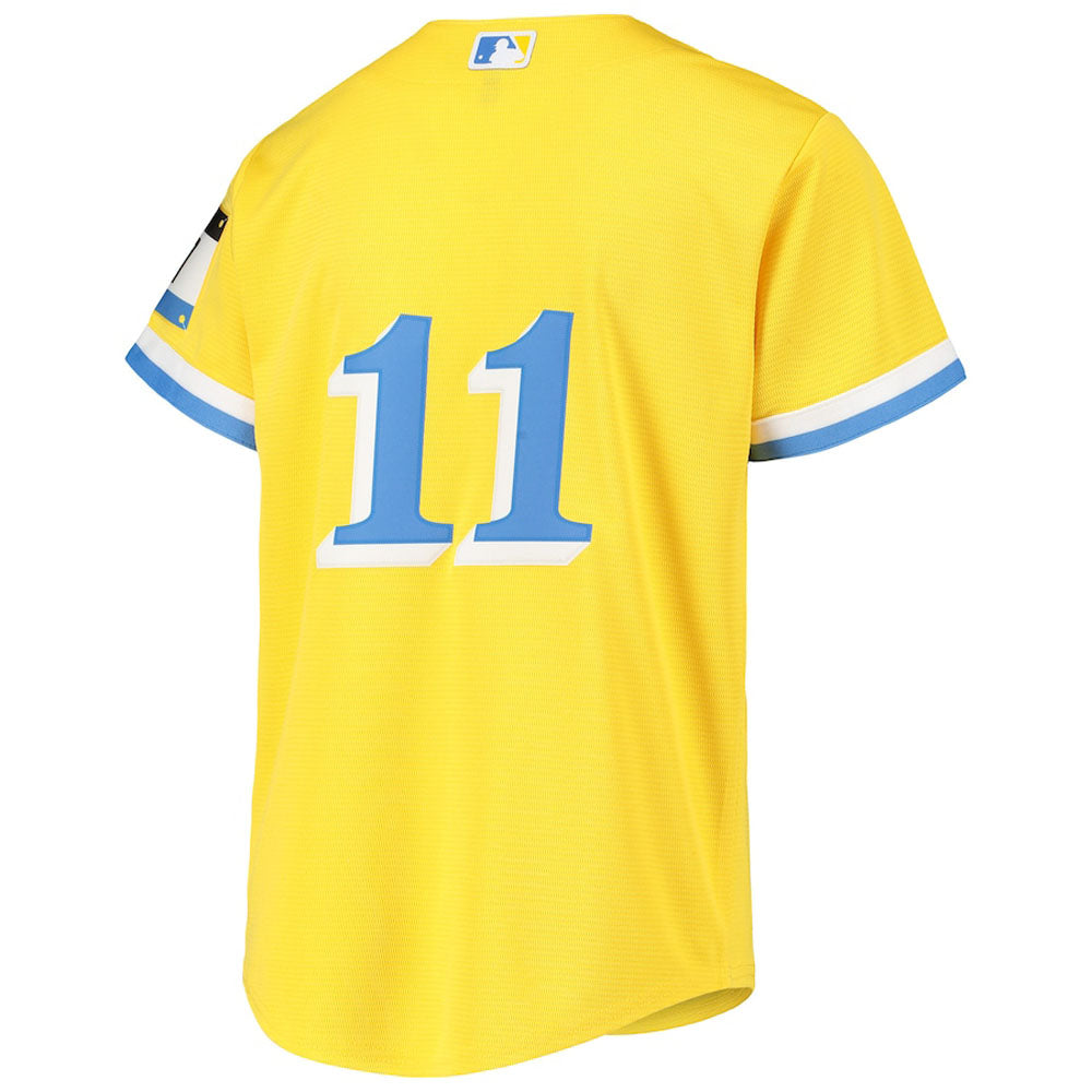 Youth Boston Red Sox Rafael Devers City Connect Replica Jersey - Gold - vstockx