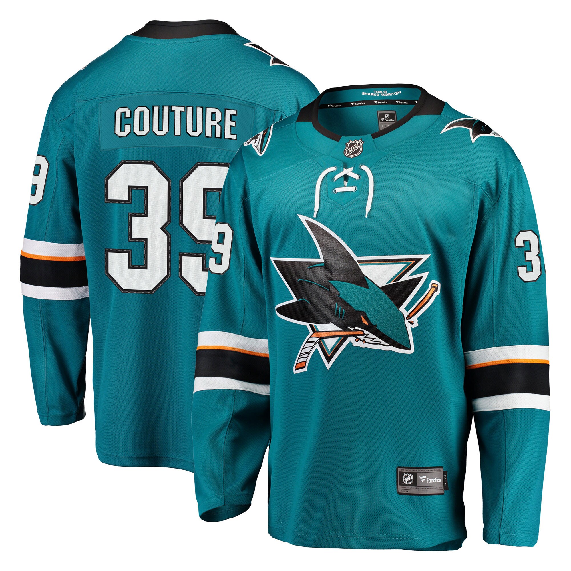 Logan Couture San Jose Sharks Fanatics Branded 2021/22 Home Premier Breakaway Player Jersey - Teal - vstockx