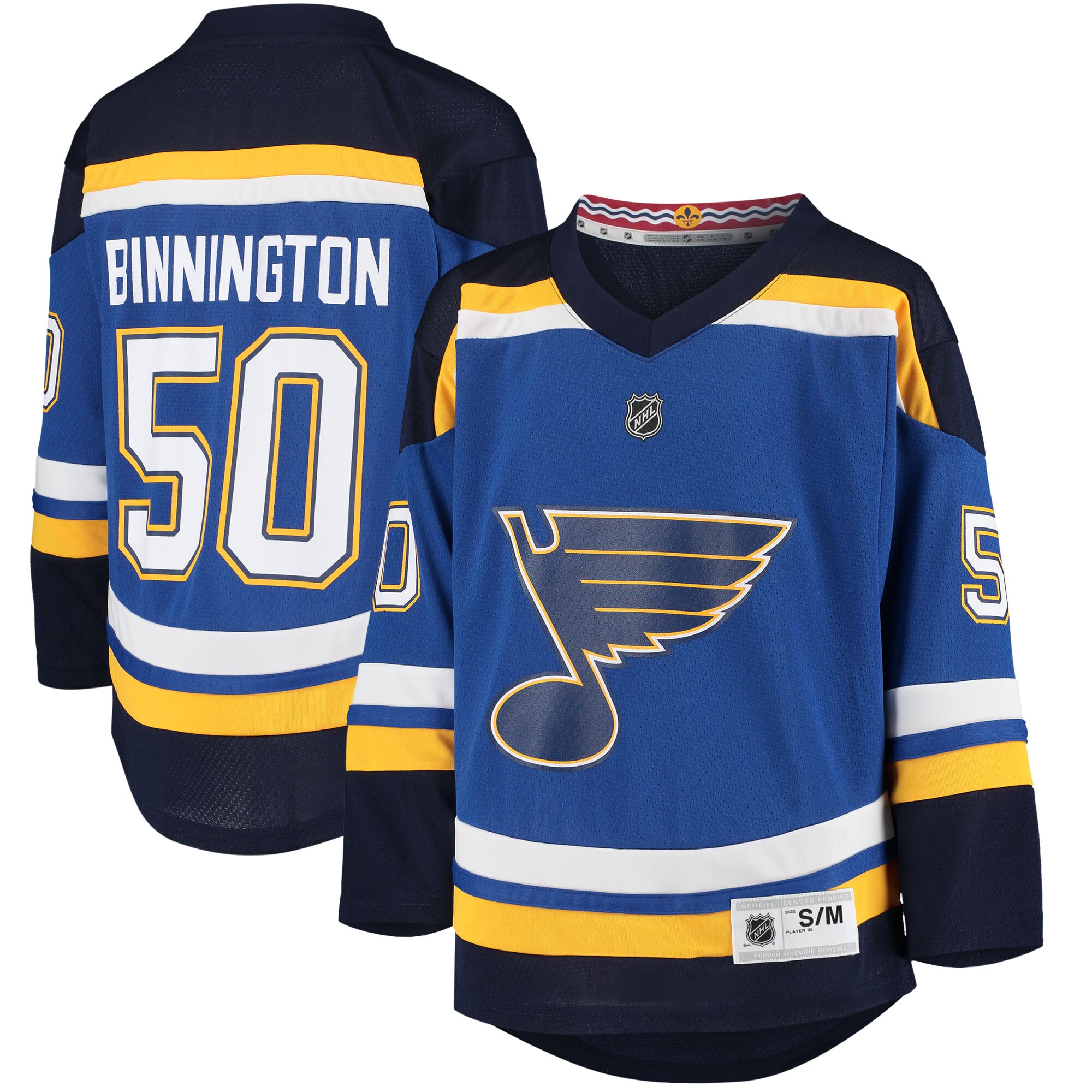 Jordans Binnington St. Louis Blues Youth Home Replica Player Jersey - Blue - vstockx