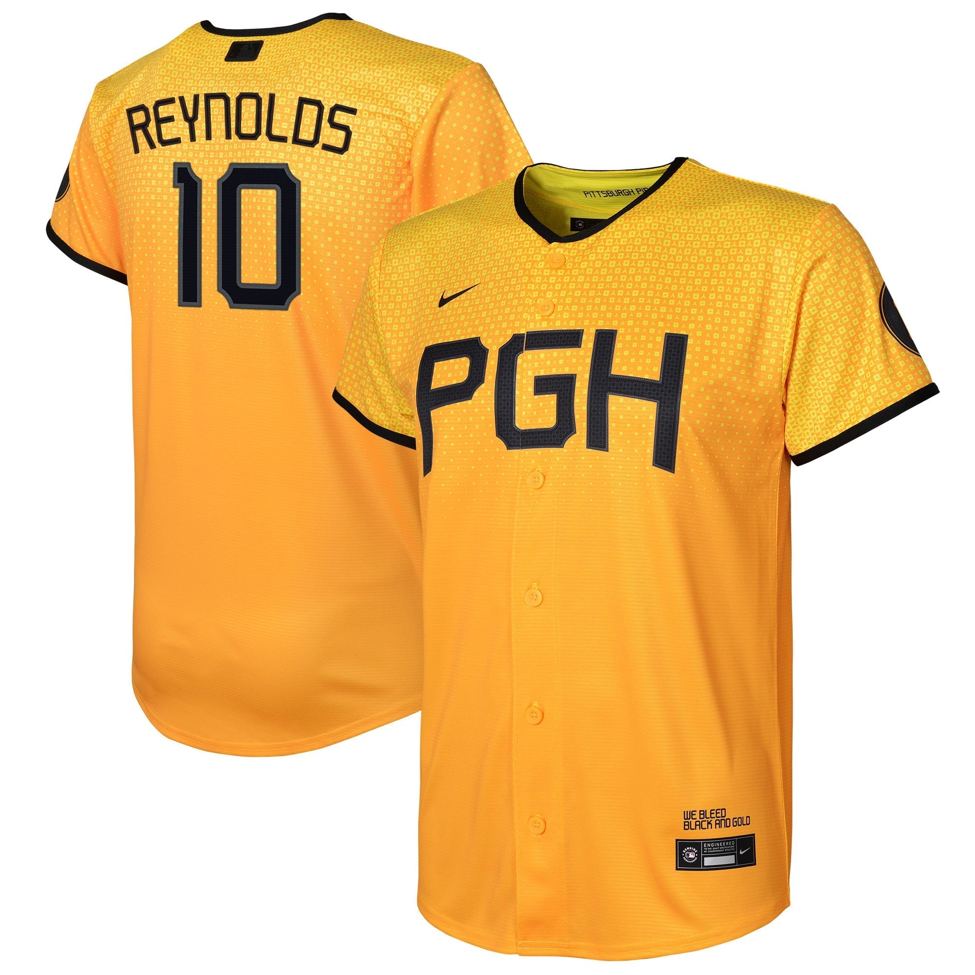 Youth Nike Bryan Reynolds Gold Pittsburgh Pirates 2023 City Connect Replica Player Jersey - vstockx