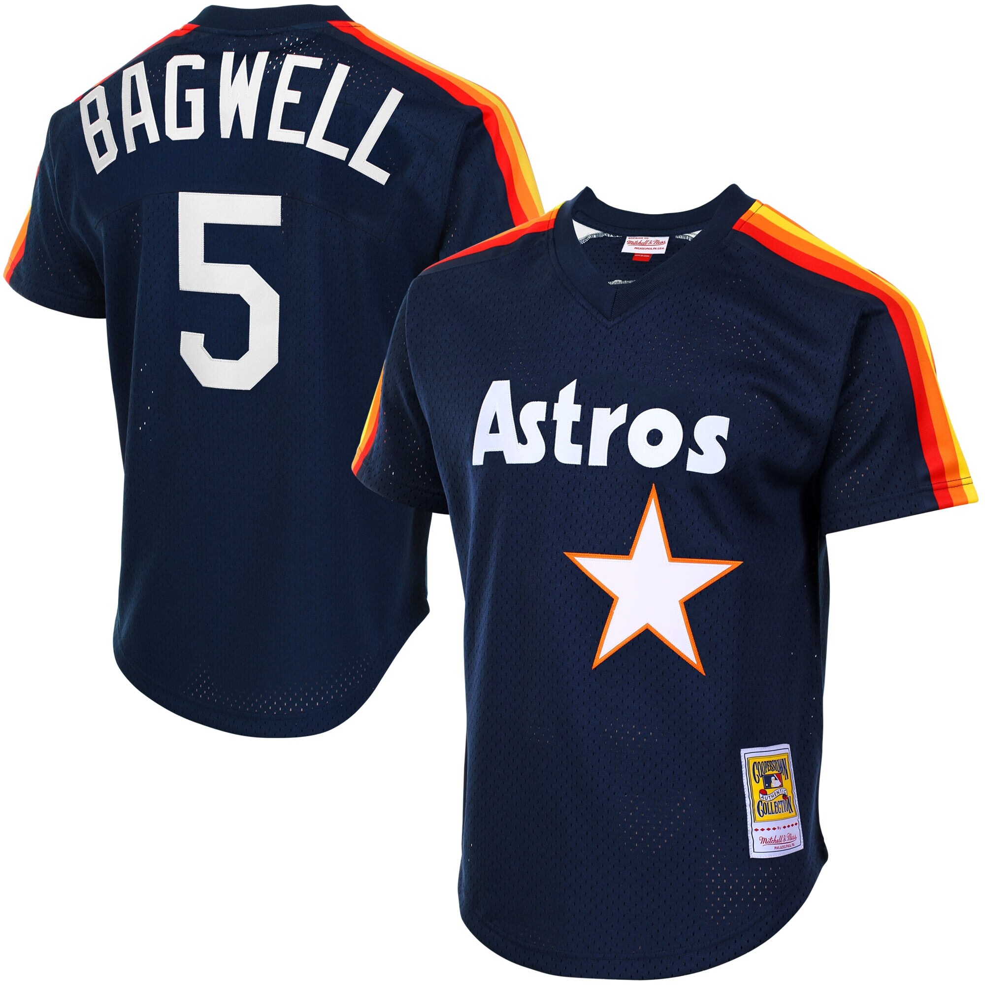 Jeff Bagwell Houston Astros Mitchell & Ness Cooperstown Mesh Batting Practice Jersey - Navy - vstockx