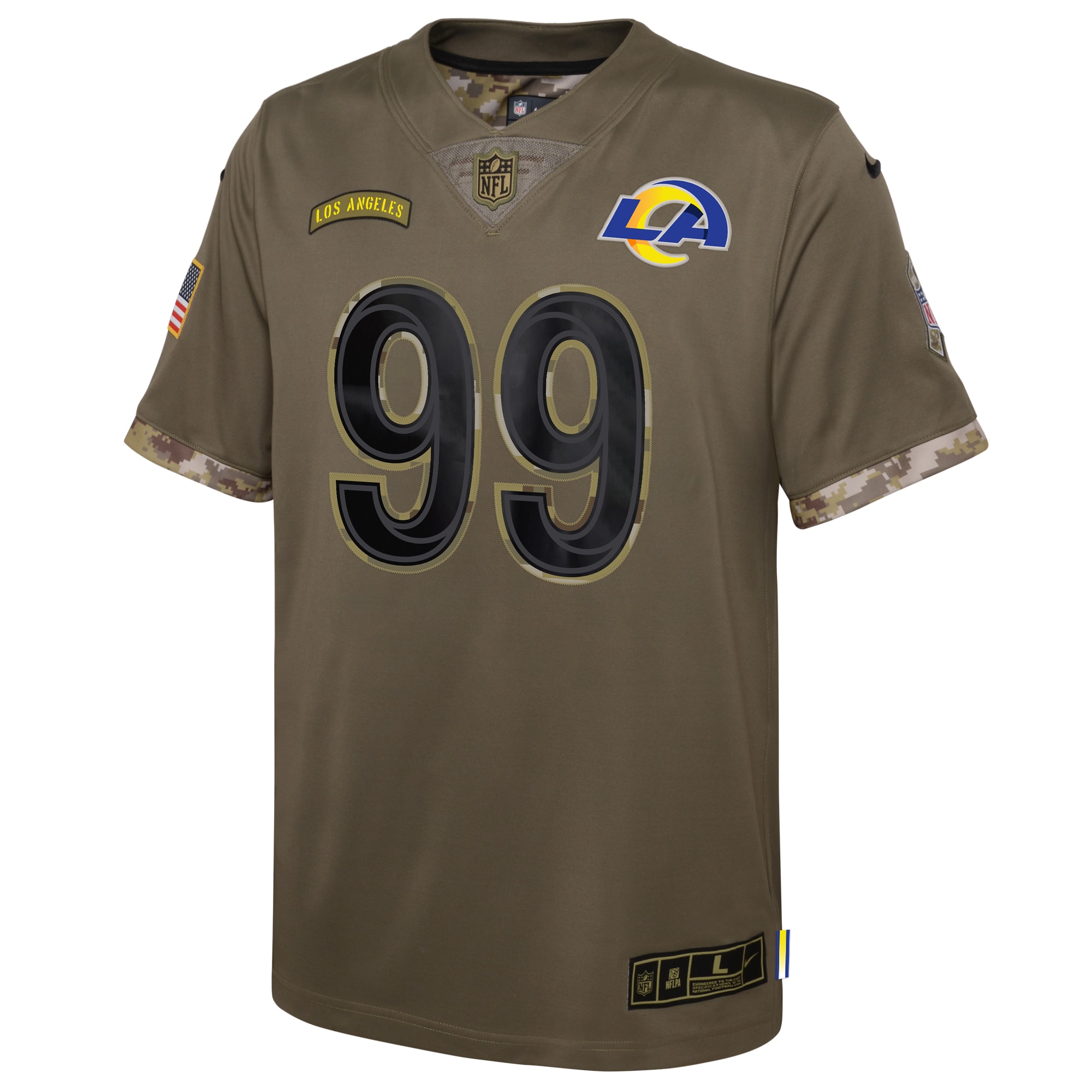 Aaron Donald Los Angeles Rams Nike Youth 2022 Salute To Service Player Limited Jersey - Olive - vstockx