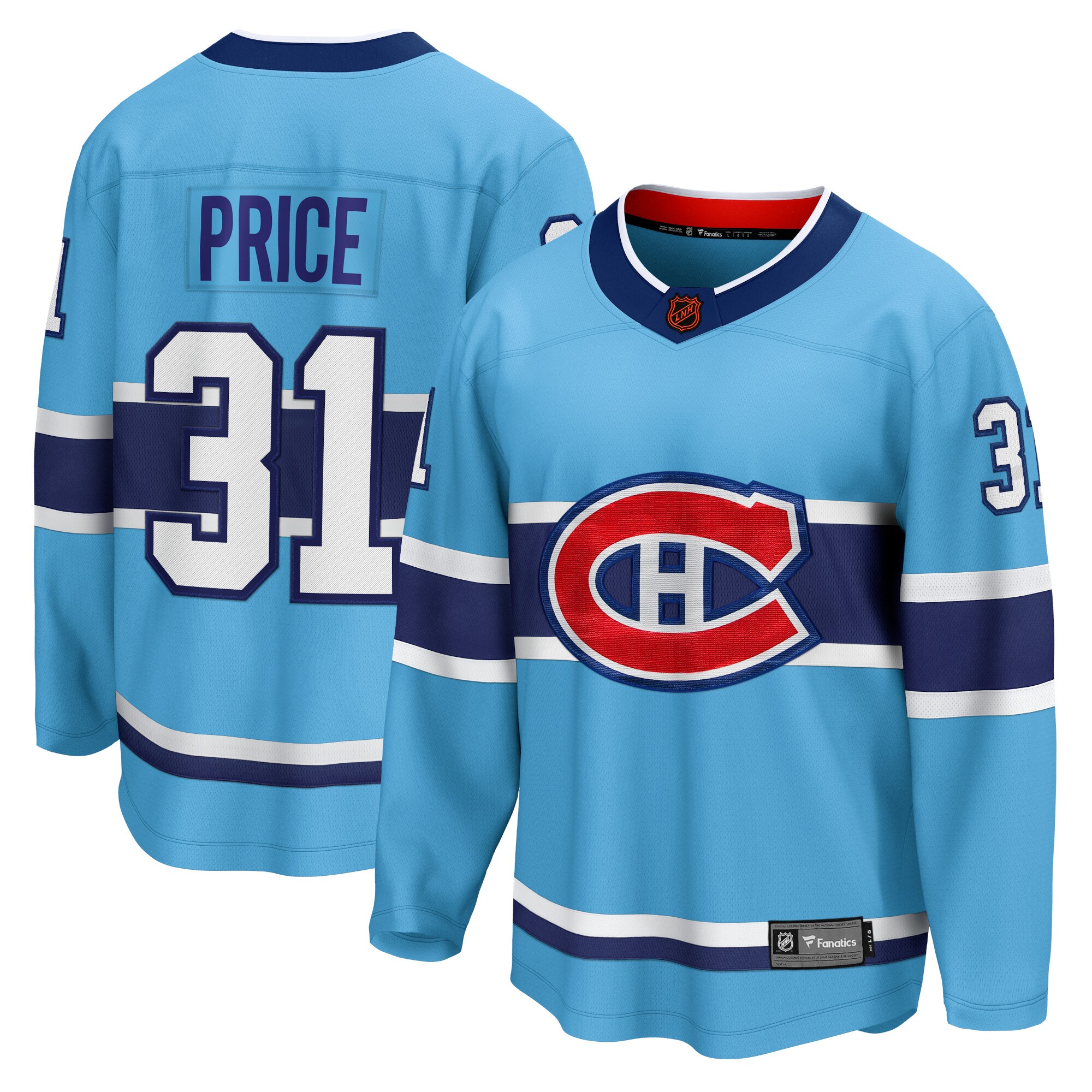 Carey Price Montreal Canadiens Fanatics Branded Special Edition 2.0 Breakaway Player Jersey - Light Blue - vstockx