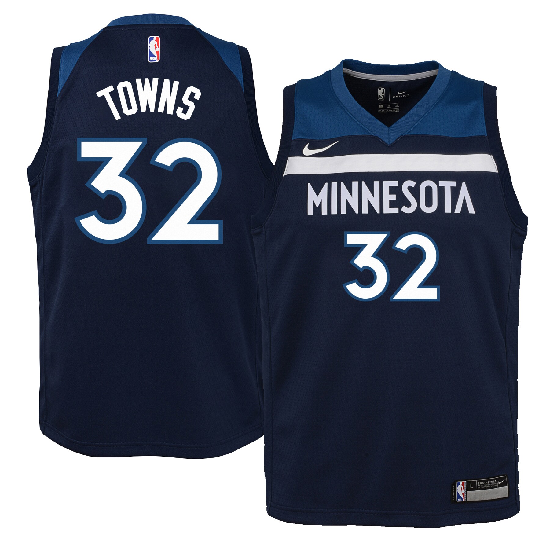 Karl-Anthony Towns Minnesota Timberwolves Nike Youth Swingman Jersey Navy - Icon Edition - vstockx