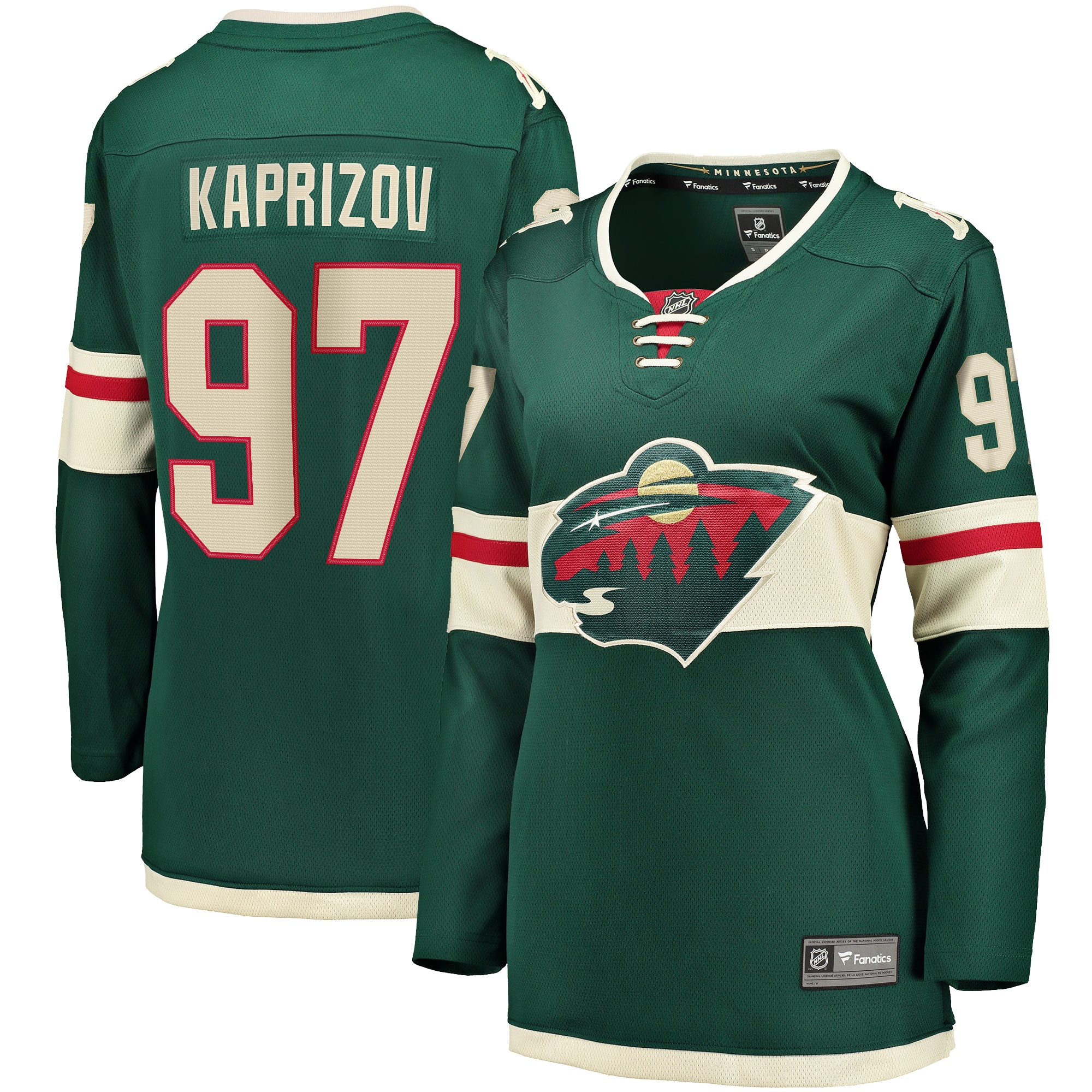 Kirill Kaprizov Minnesota Wild Fanatics Branded Women's Home Premier Breakaway Player Jersey - Green - vstockx