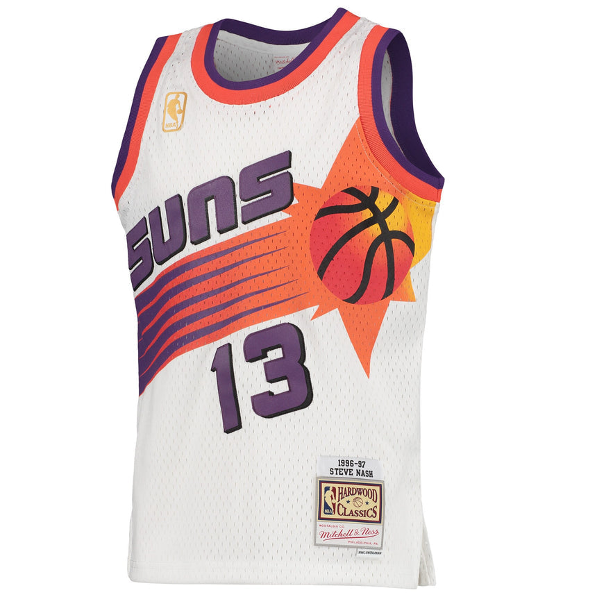 Youth Phoenix Suns Steve Nash Mitchell & Ness White 1996-97 Hardwood Classics Swingman Jersey - vstockx