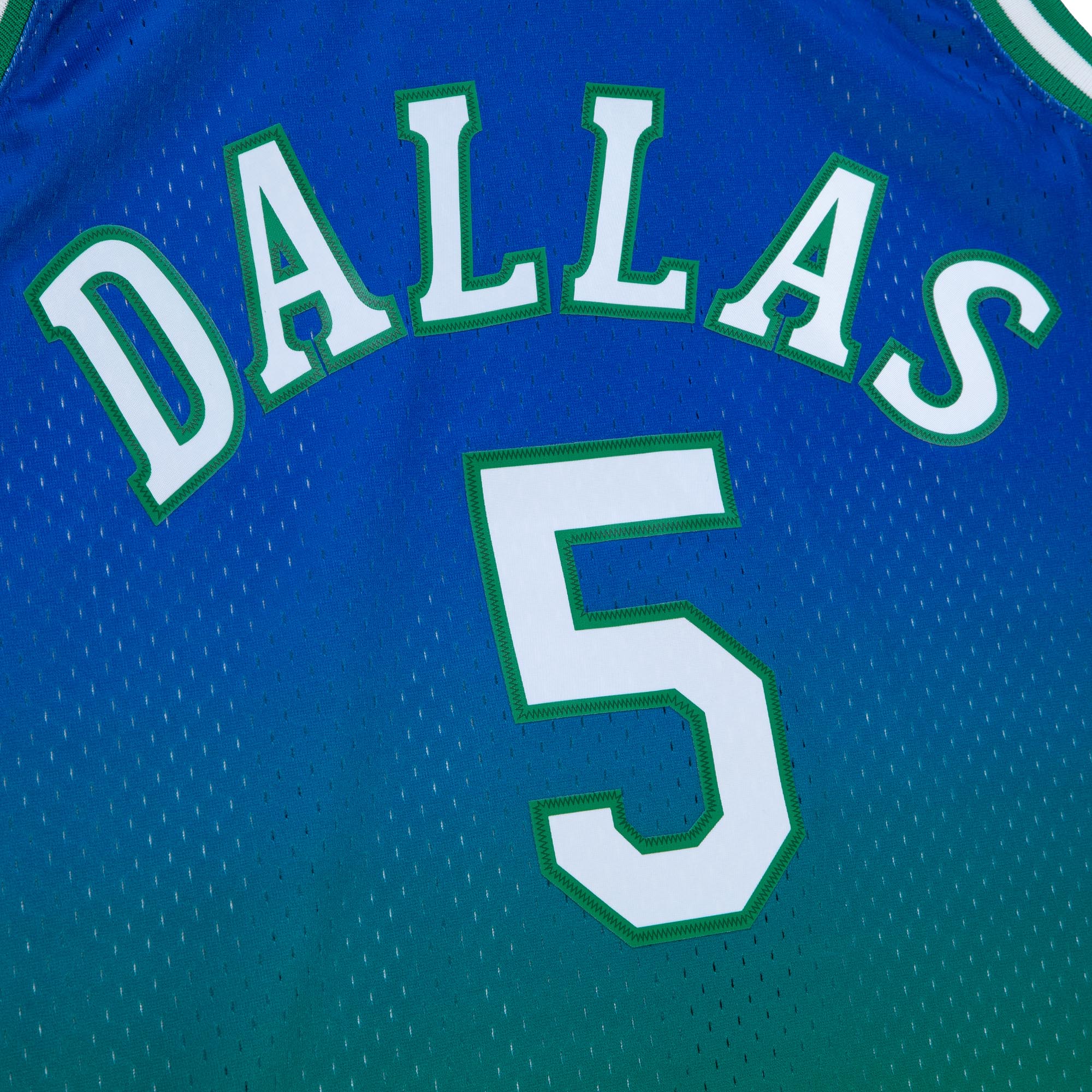 Jason Kidd Dallas Mavericks Mitchell & Ness 1994/95 Hardwood Classics Fadeaway Swingman Player Jersey - Green/Navy - vstockx