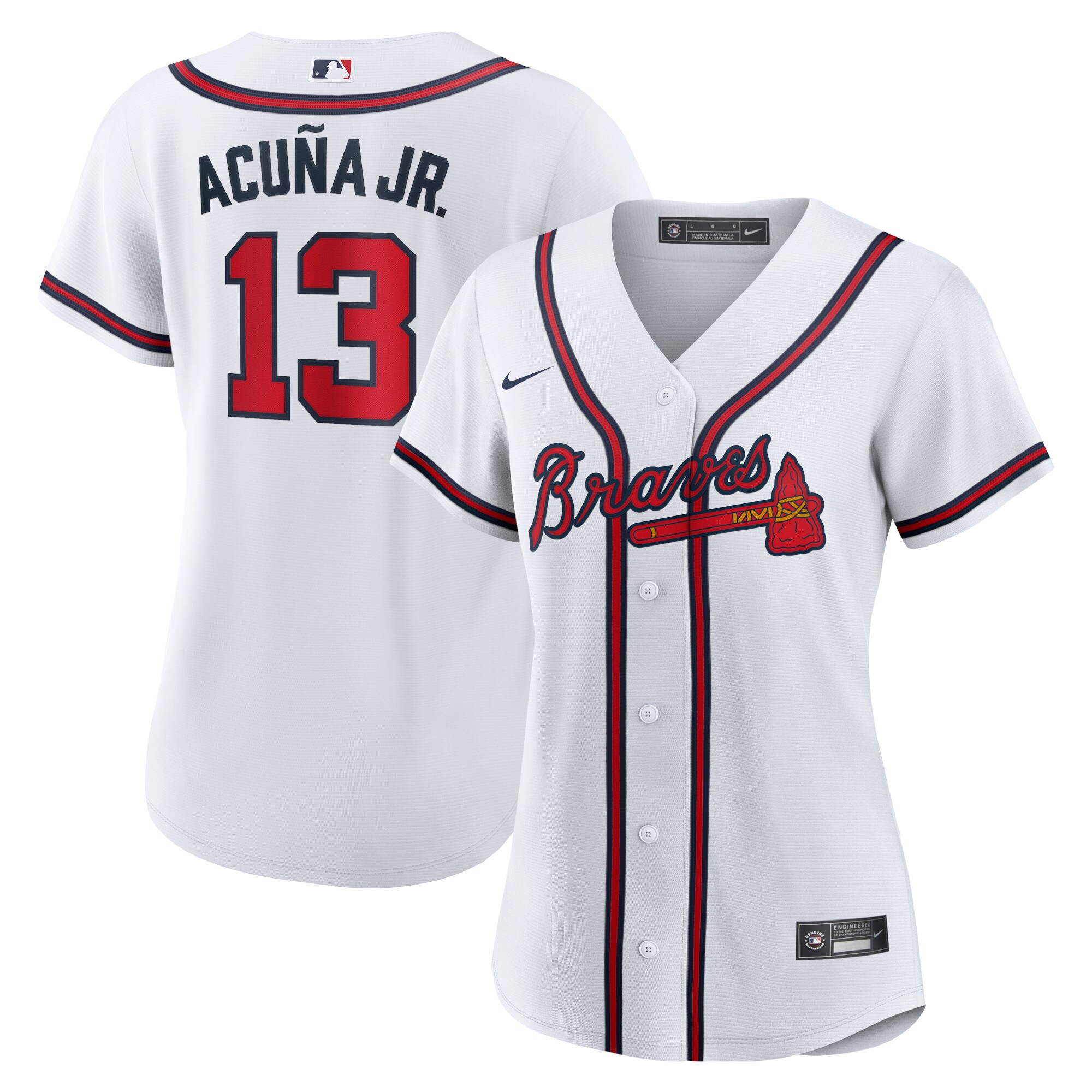 Ronald Acuna Jr. Atlanta Braves Nike Women's Home Replica Player Jersey - White - vstockx