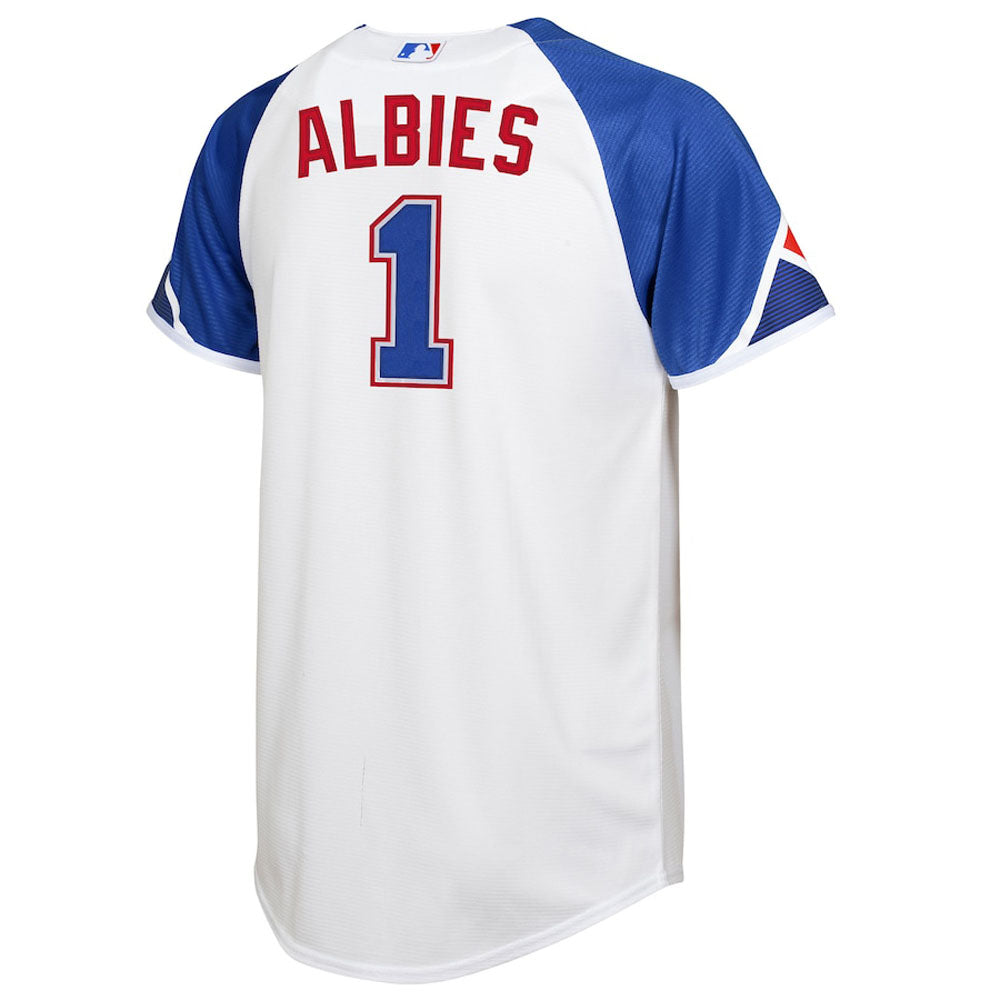 Youth Atlanta Braves Ozzie Albies 2023 City Connect Replica Jersey - White - vstockx