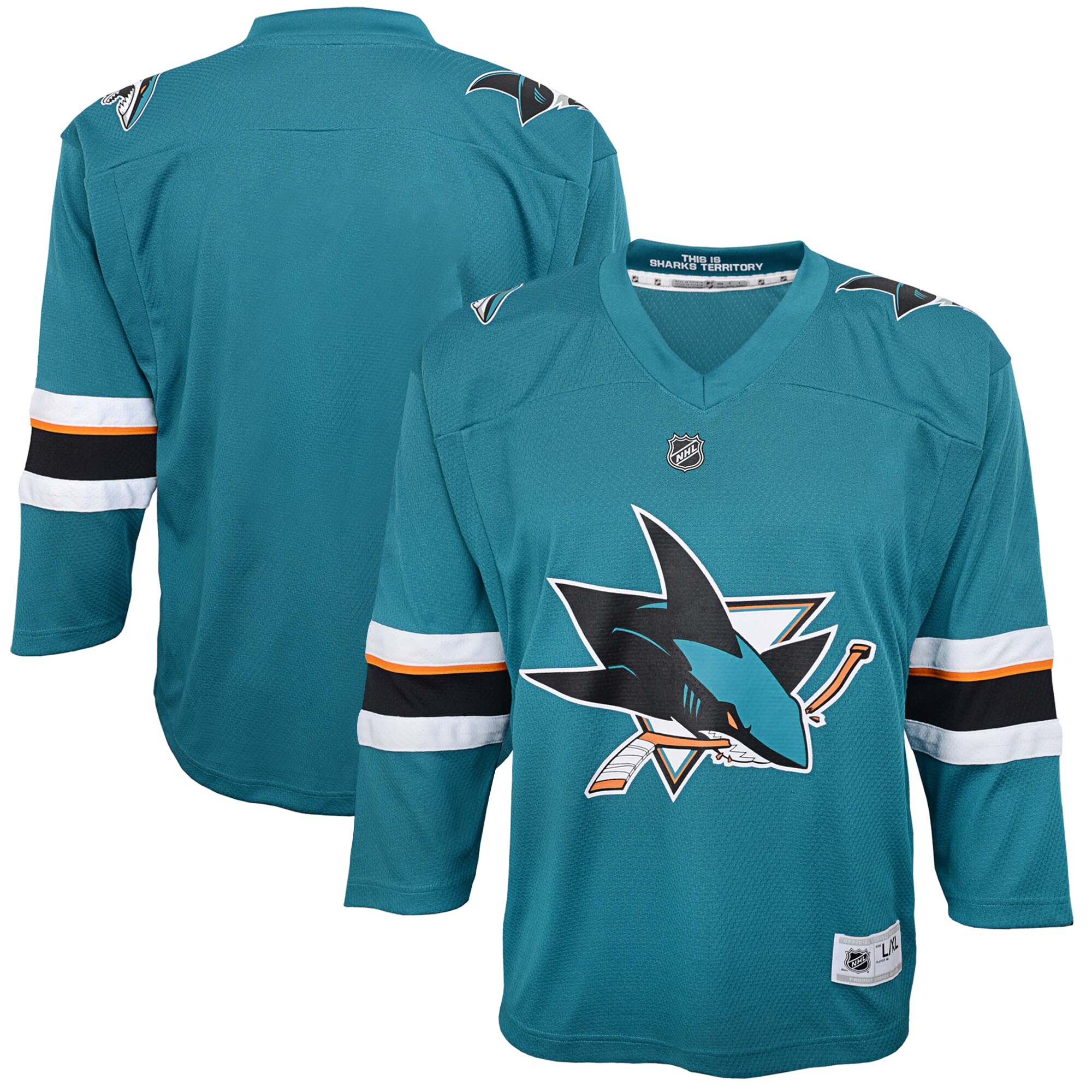 San Jose Sharks Youth Home Replica Blank Jersey - Teal - vstockx